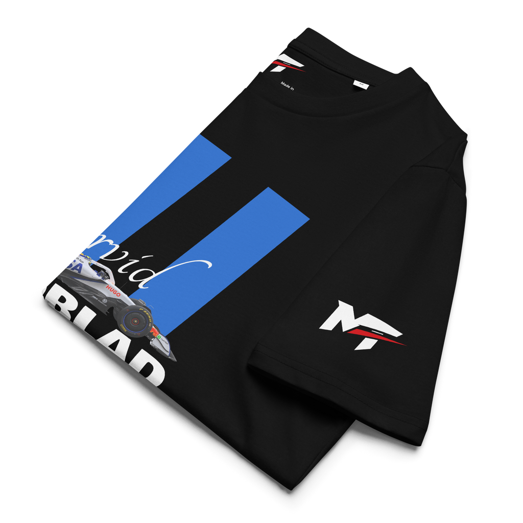 Motorthreadz Arvid Lindblad Formula1 t-shirt in Black featuring a racing inspired graphic design