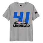 Motorthreadz Arvid Lindblad Formula1 t-shirt in Heather Grey featuring a racing inspired graphic design