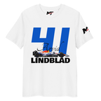 Motorthreadz Arvid Lindblad Formula1 t-shirt in White featuring a racing inspired graphic design
