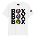 Motorthreadz Box Box Box Formula1 t-shirt in White featuring a racing inspired graphic design