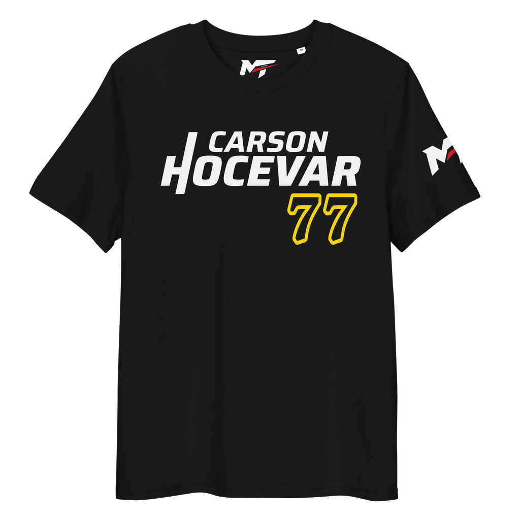 Motorthreadz Carson Hocevar Nascar t-shirt in Black featuring a racing inspired graphic design