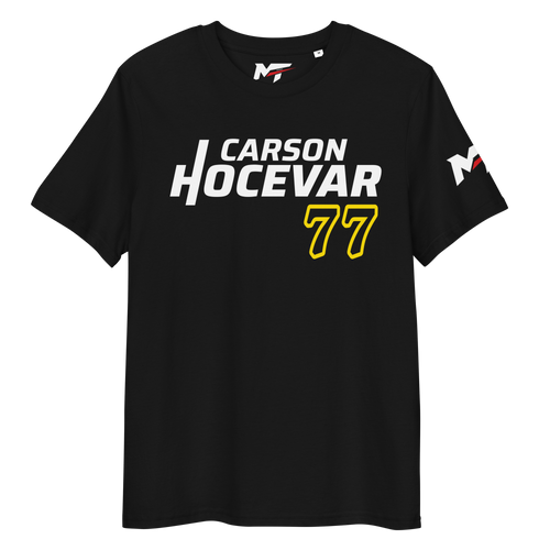 Motorthreadz Carson Hocevar Nascar t-shirt in Black featuring a racing inspired graphic design