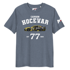 Motorthreadz Carson Hocevar Nascar t-shirt in Dark Heather Blue featuring a racing inspired graphic design