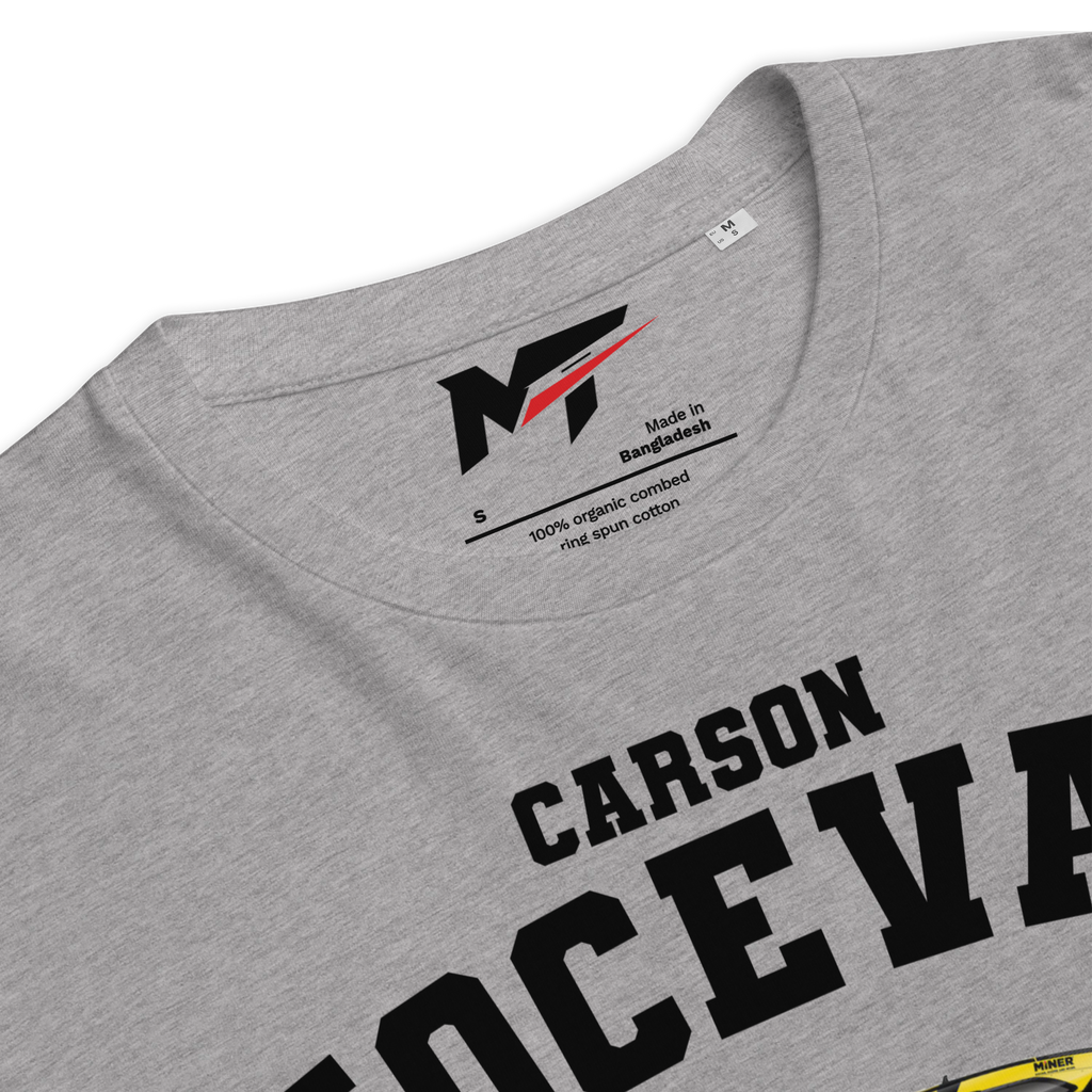 Motorthreadz Carson Hocevar Nascar t-shirt in Heather Grey featuring a racing inspired graphic design