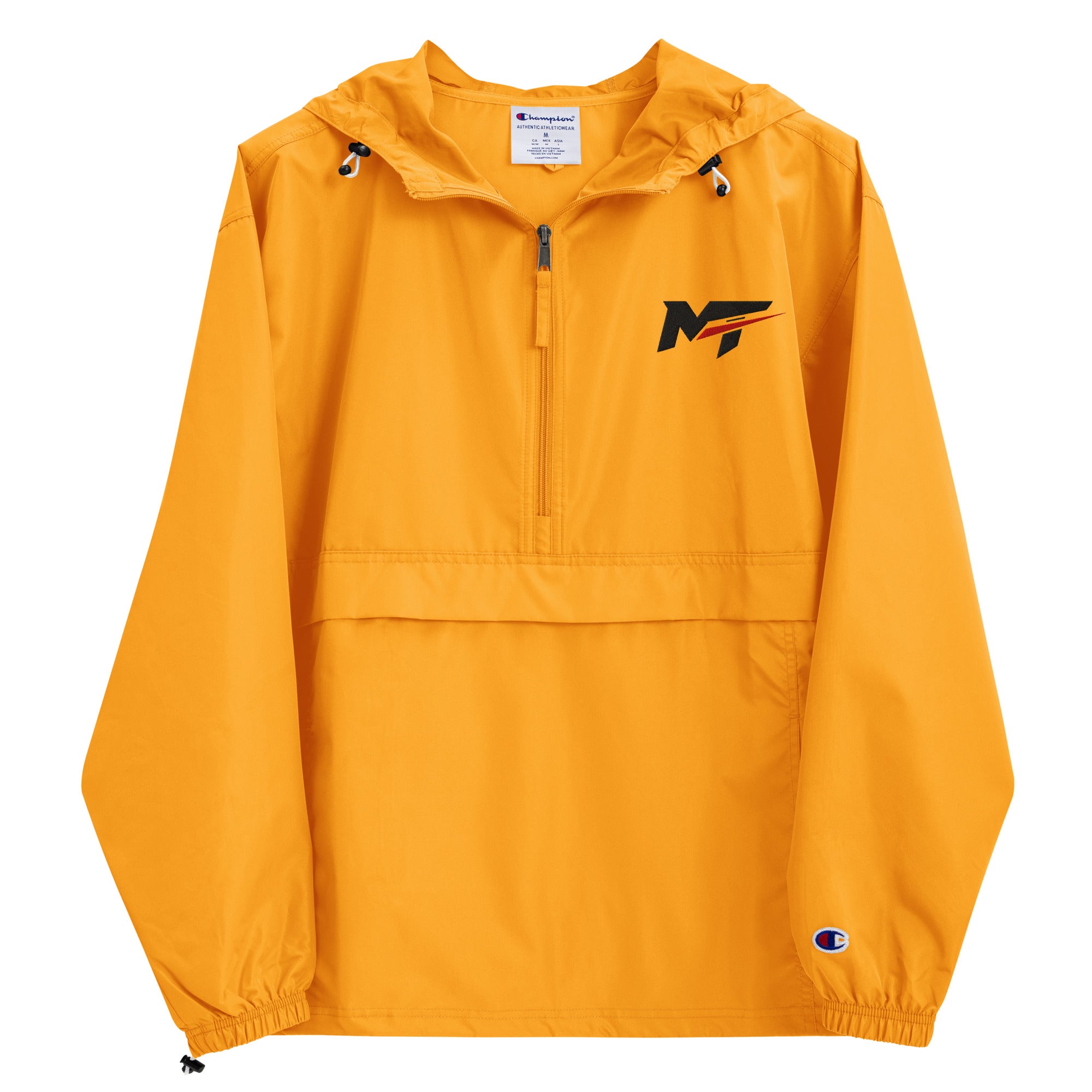 Motorthreadz Core anorak in Gold featuring the MotorThreadz logo at the front