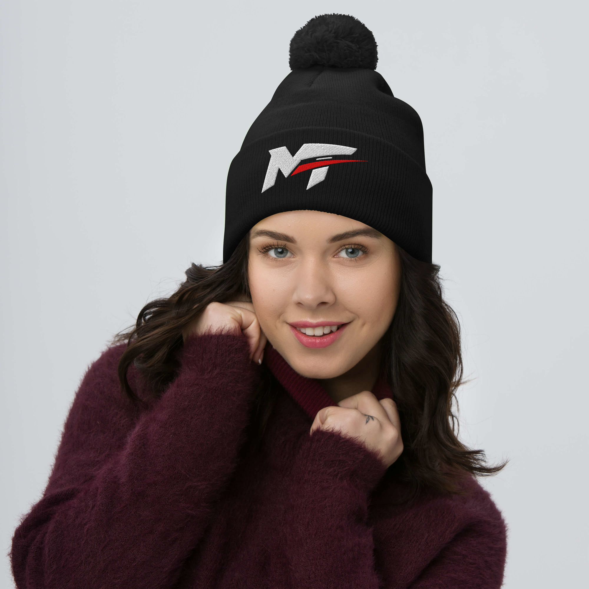 Motorthreadz Core beanie in Black featuring the MotorThreadz logo at the front