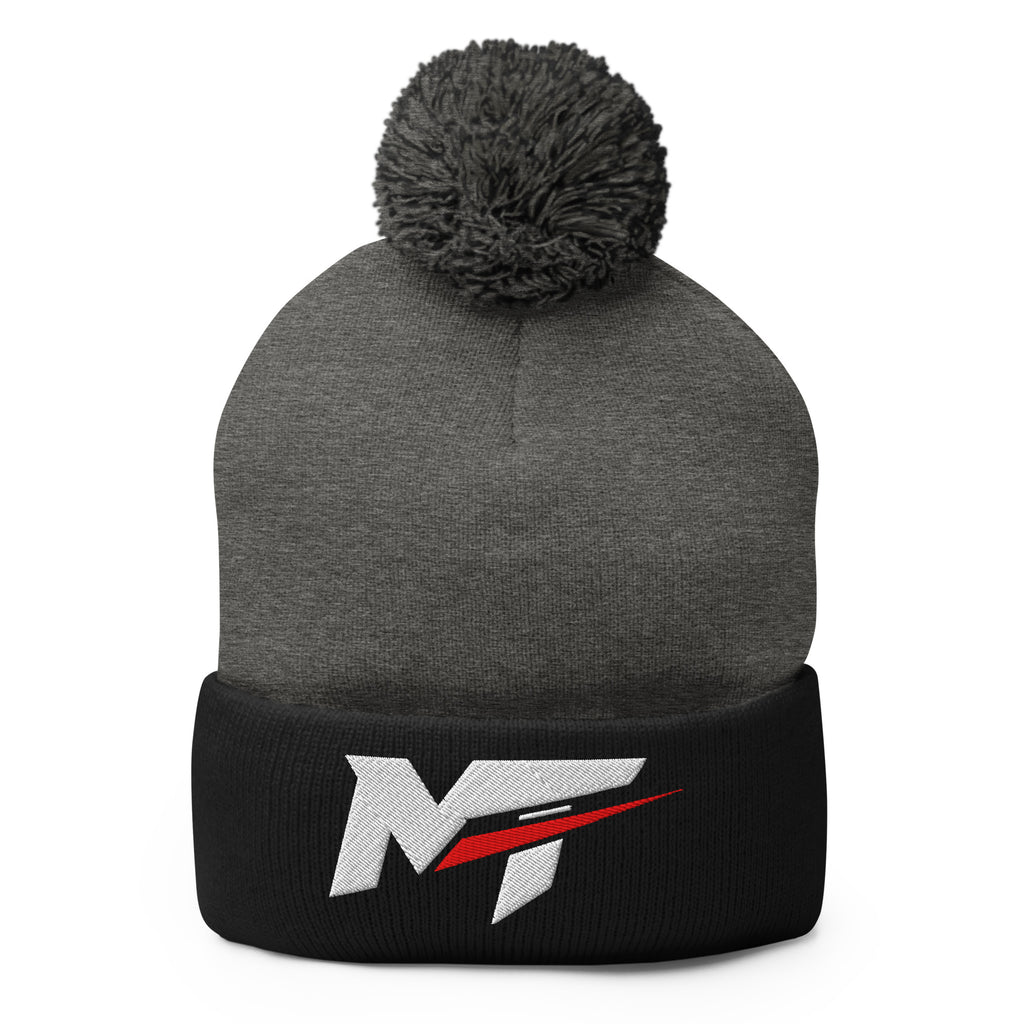 Motorthreadz Core beanie in Dark Heather Grey Black featuring the MotorThreadz logo at the front