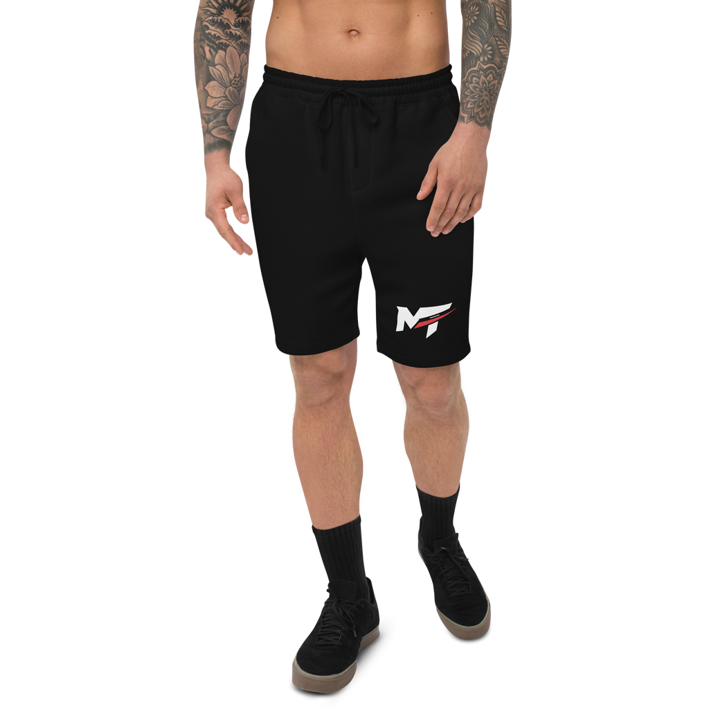 Motorthreadz Core fleece shorts in Black featuring the MotorThreadz logo at the front