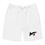 Motorthreadz Core fleece shorts in White featuring the MotorThreadz logo at the front