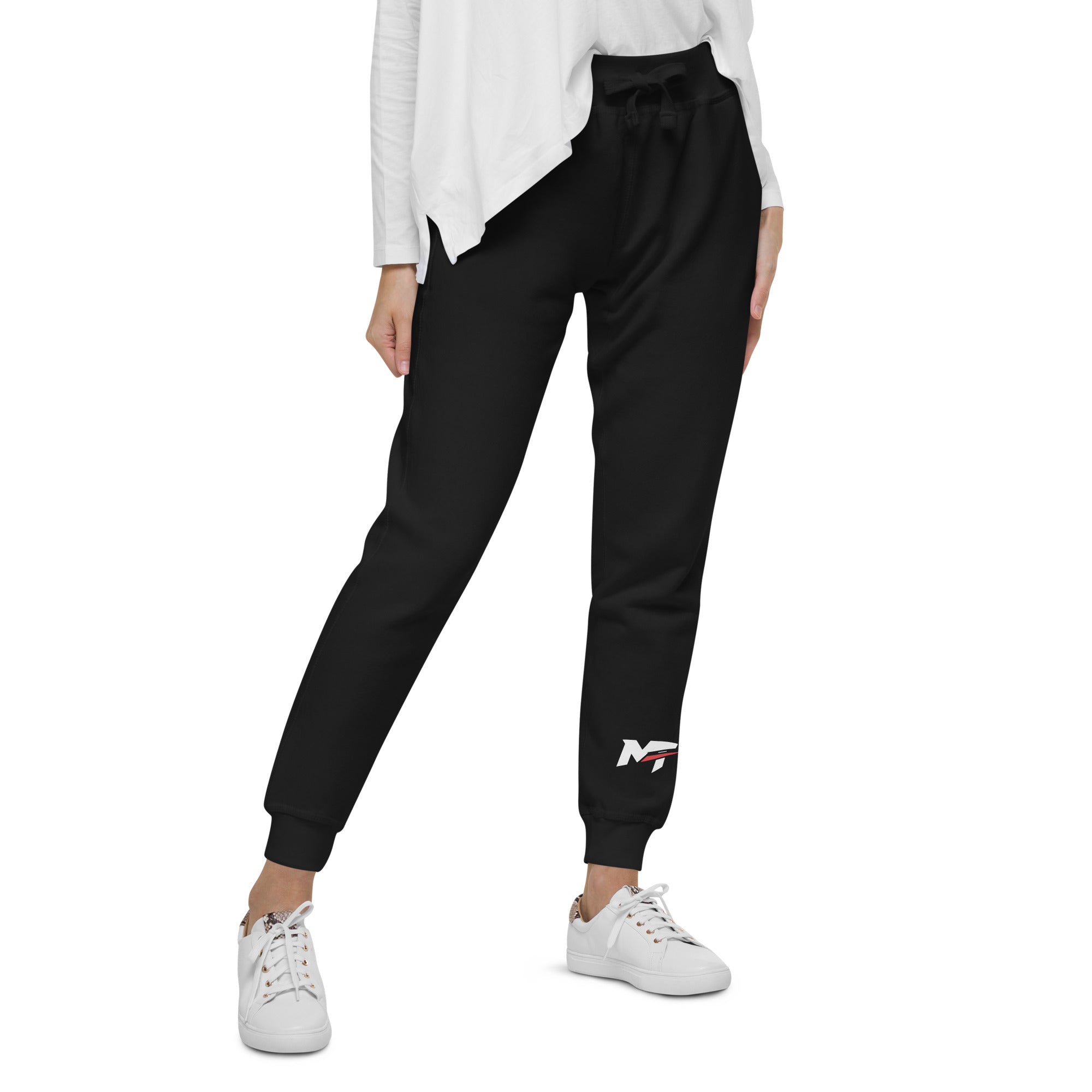 Motorthreadz Core fleece sweatpants in Black featuring the MotorThreadz logo at the front