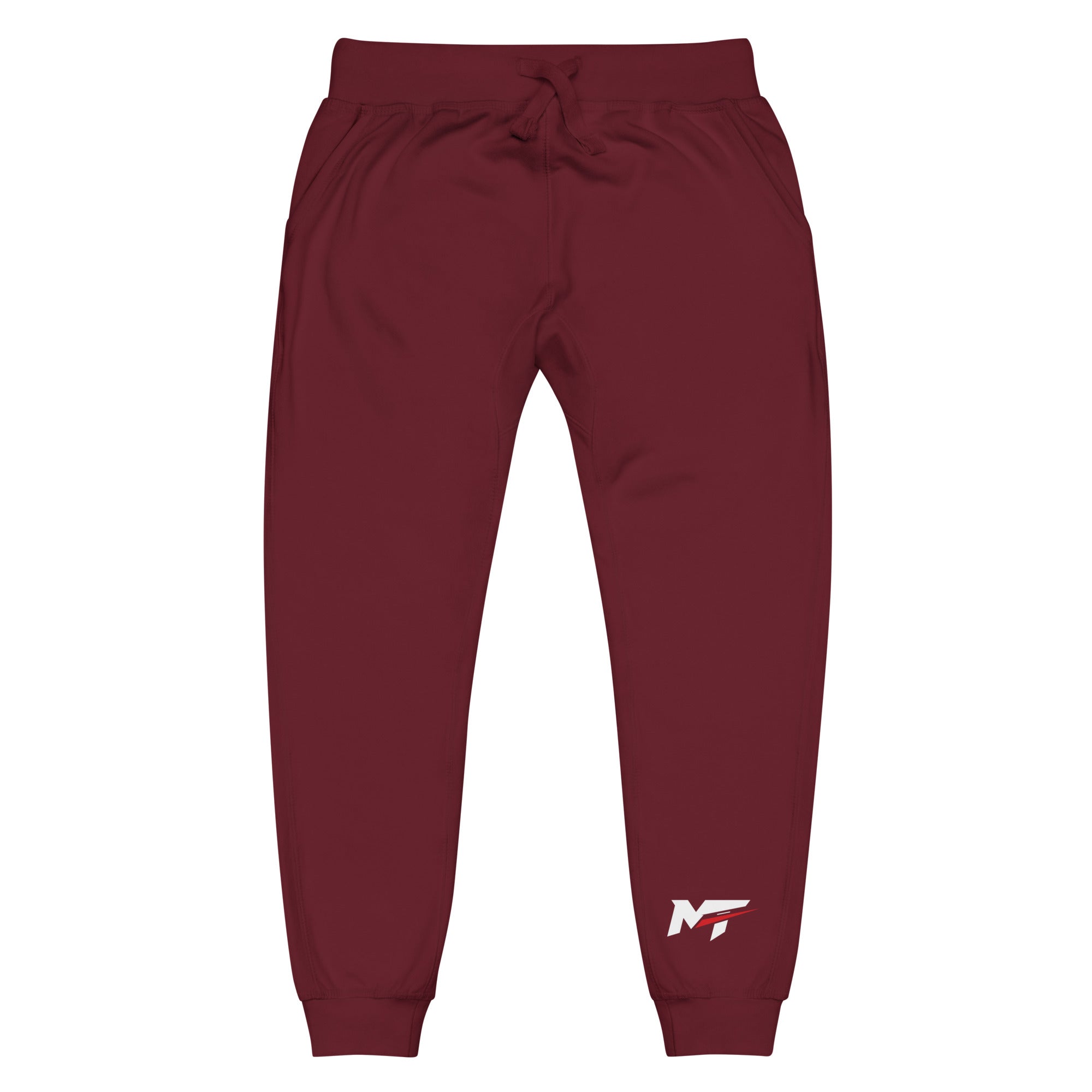 Motorthreadz Core fleece sweatpants in Maroon featuring the MotorThreadz logo at the front