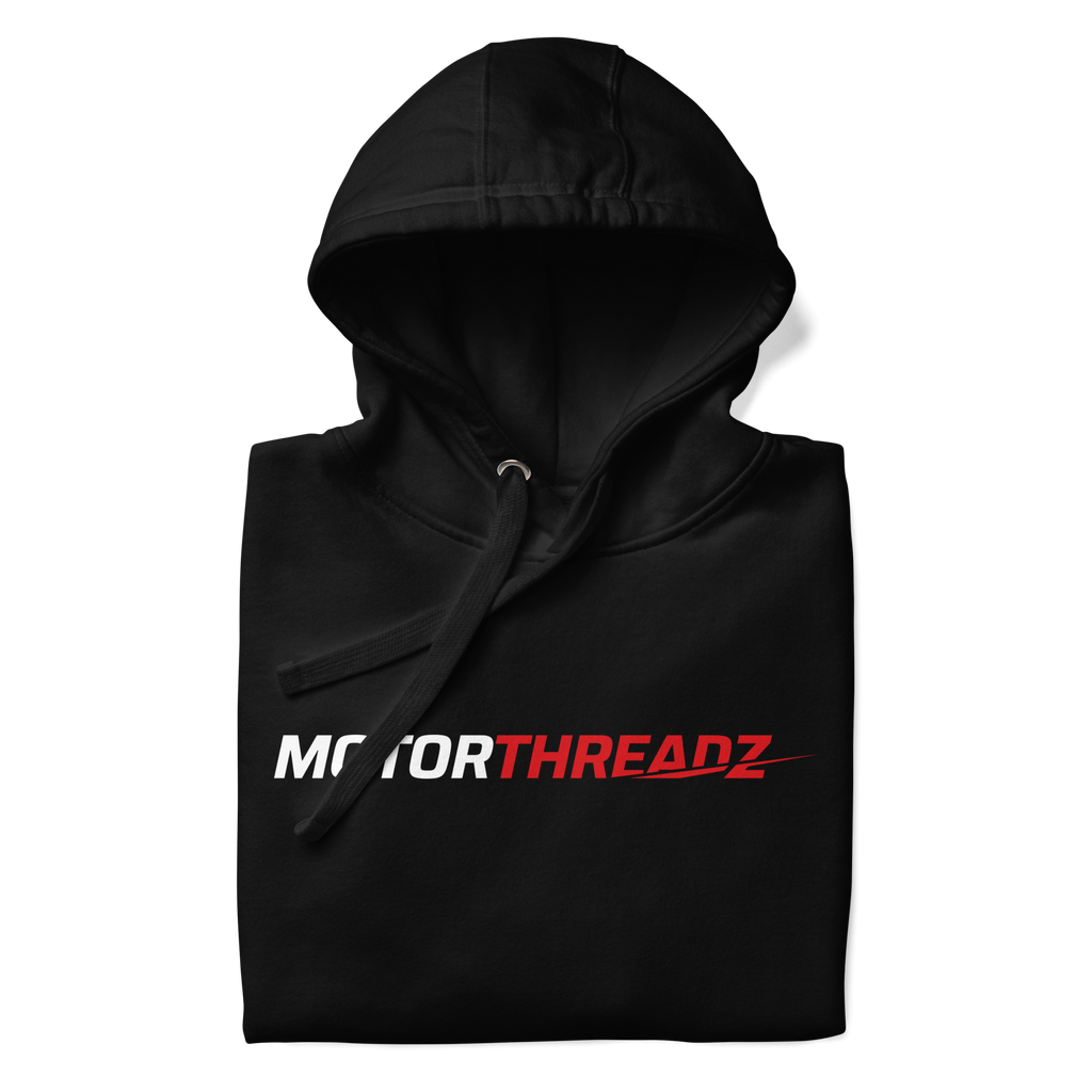 Motorthreadz Core hoodie in Black featuring the MotorThreadz logo at the front
