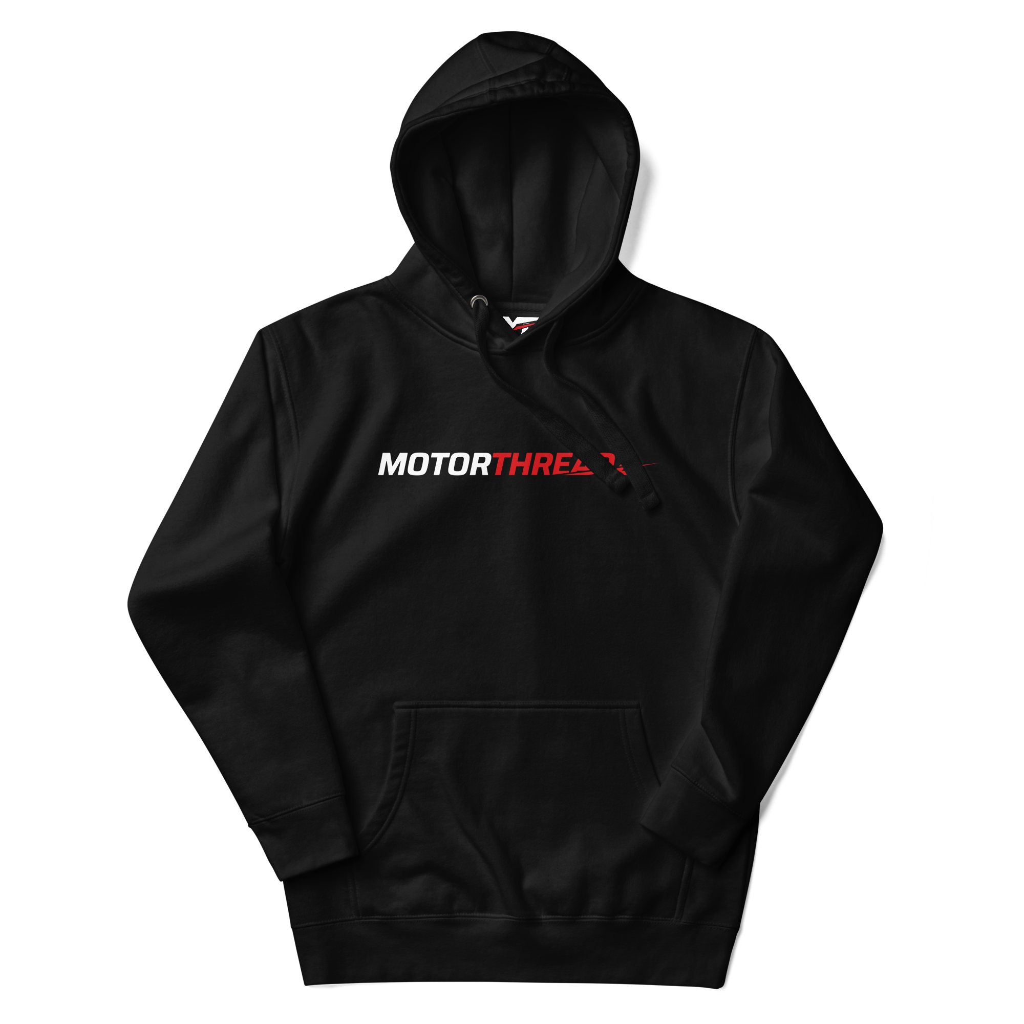 Motorthreadz Core hoodie in Black featuring the MotorThreadz logo at the front