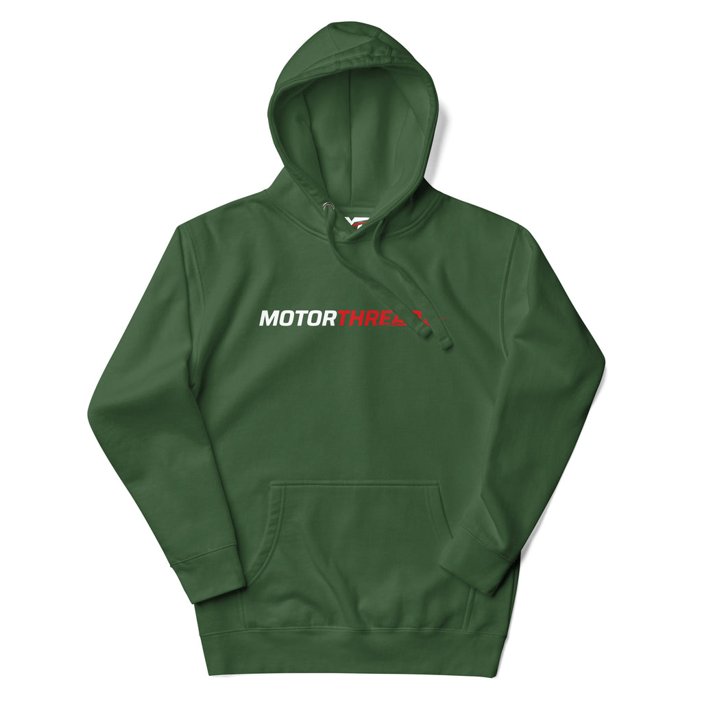 Motorthreadz Core hoodie in Forest Green featuring the MotorThreadz logo at the front