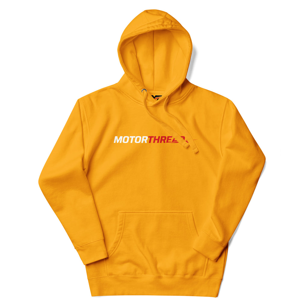 Motorthreadz Core hoodie in Team Gold featuring the MotorThreadz logo at the front