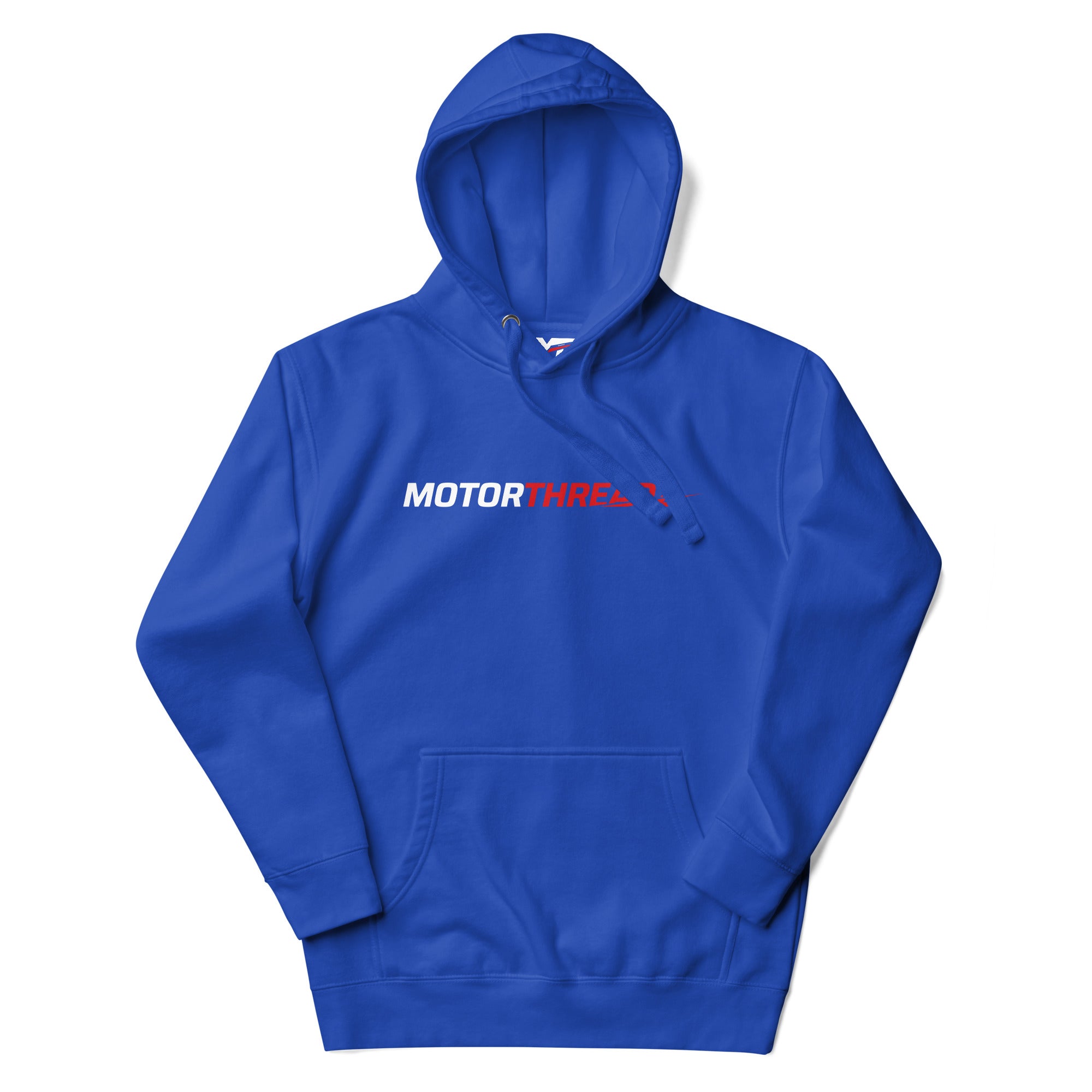 Motorthreadz Core hoodie in Team Royal featuring the MotorThreadz logo at the front