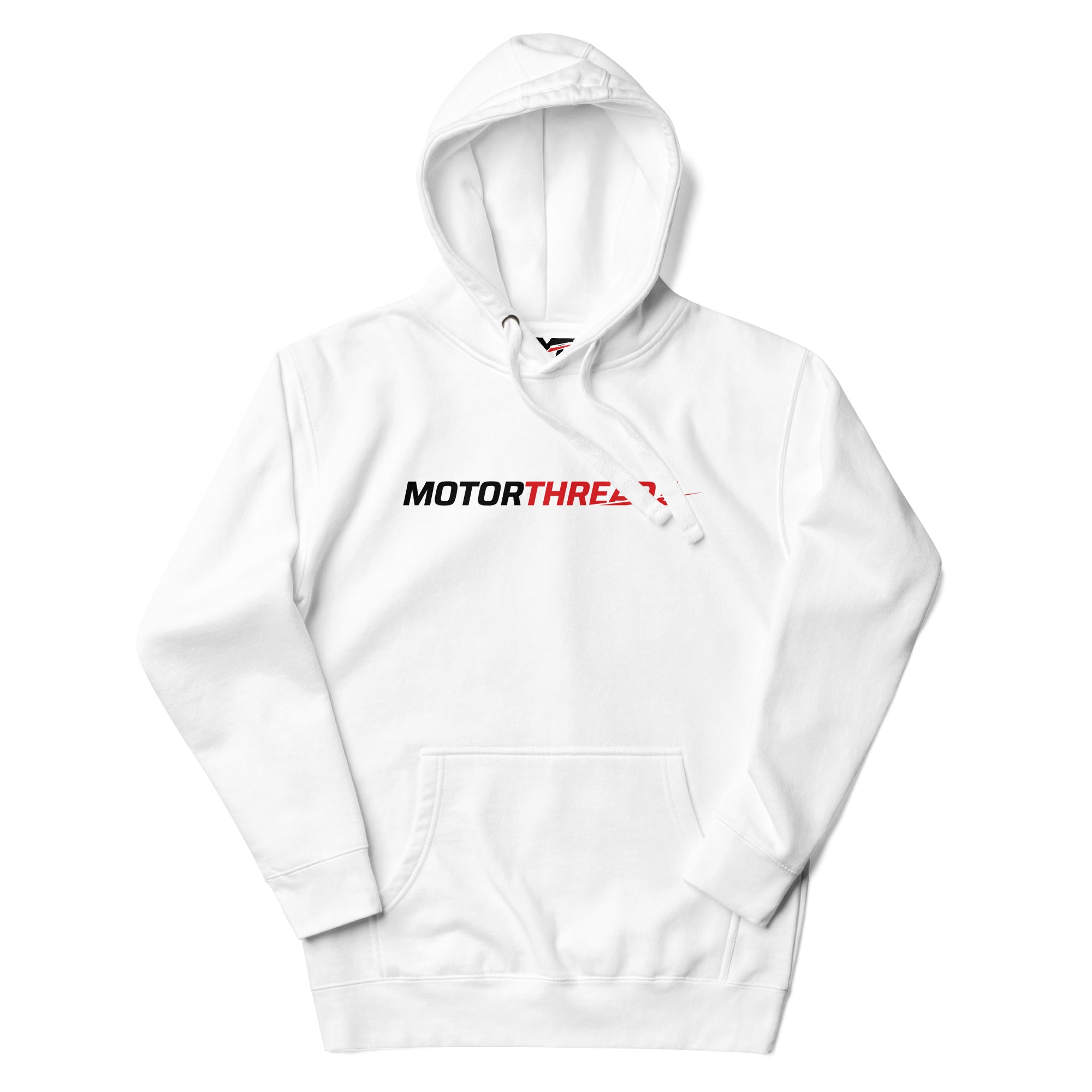 Motorthreadz Core hoodie in White featuring the MotorThreadz logo at the front