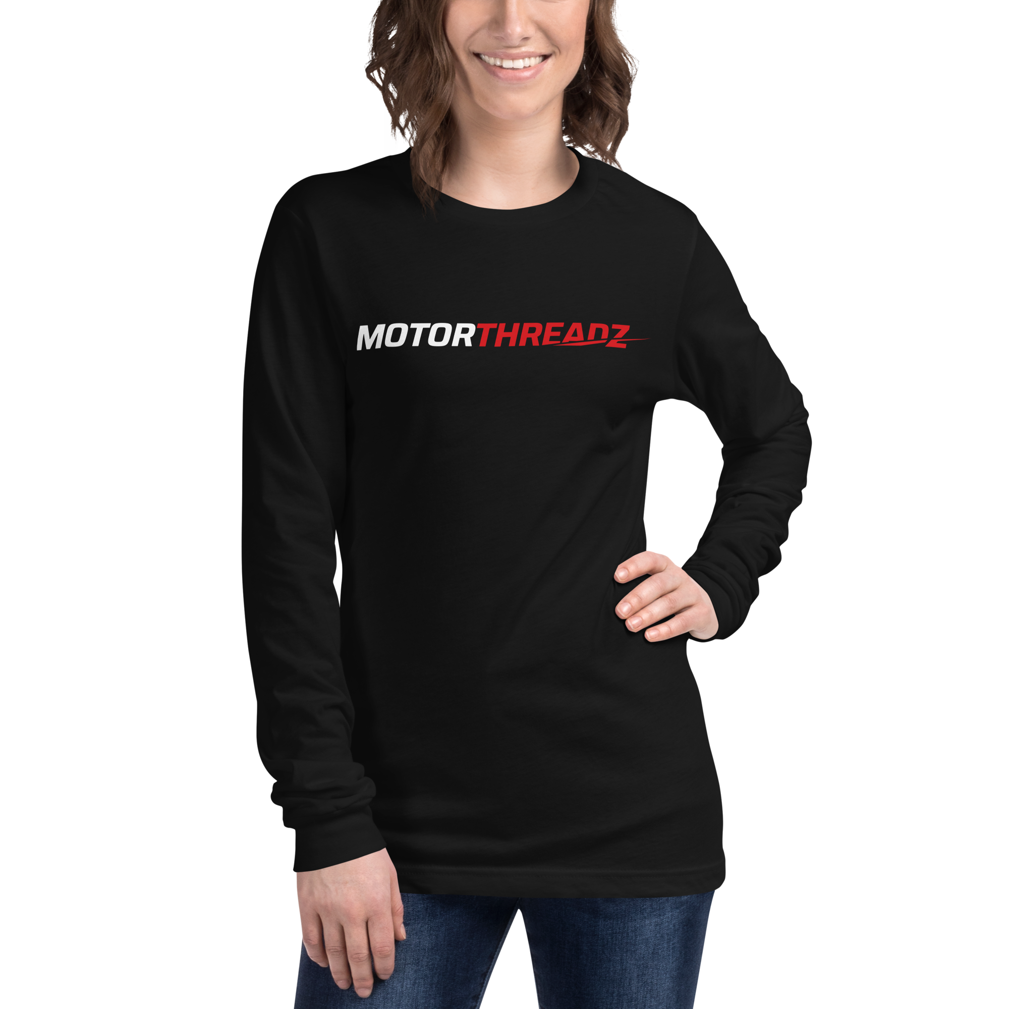 Motorthreadz Core long sleeve t-shirt in Black featuring the MotorThreadz logo at the front