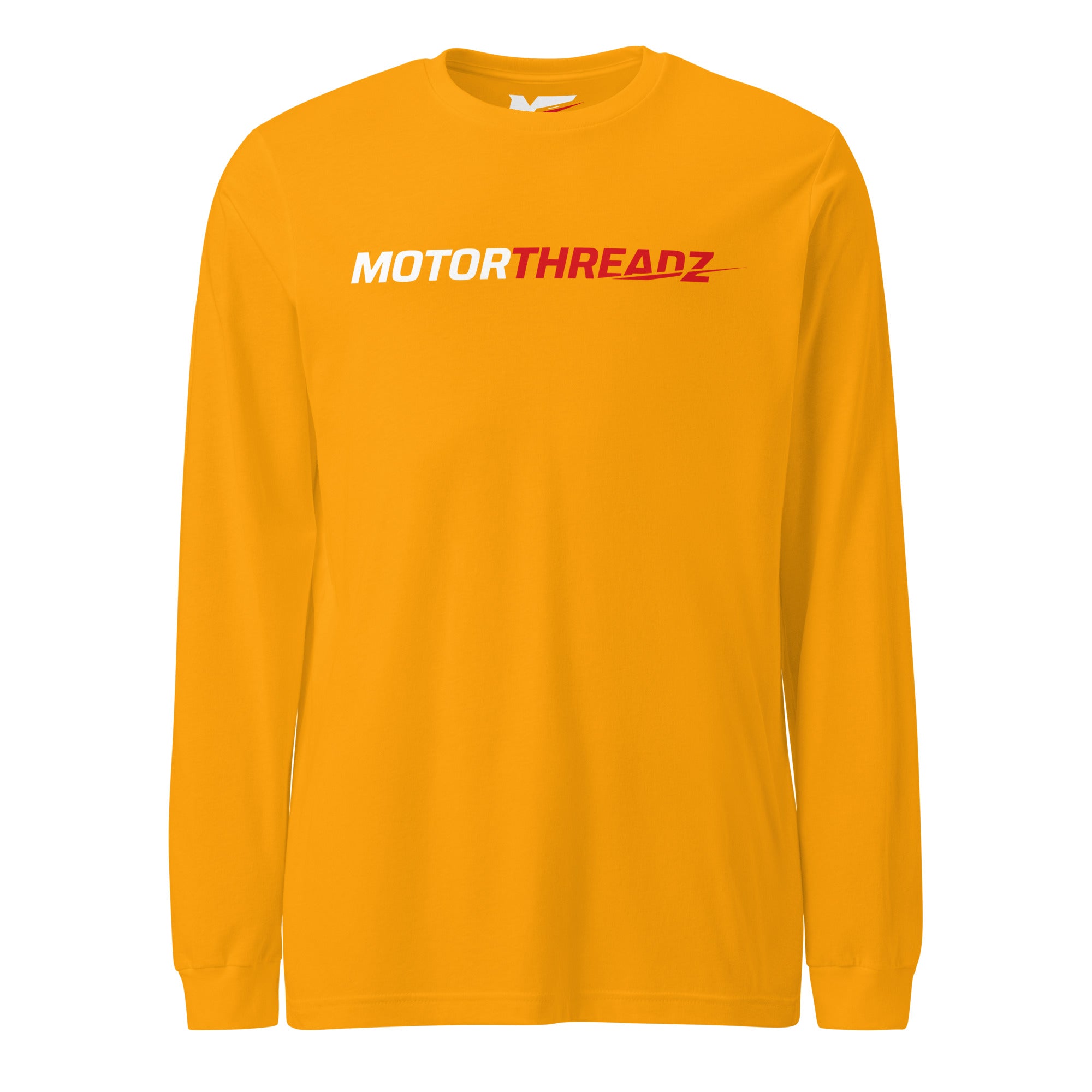 Motorthreadz Core long sleeve t-shirt in Gold featuring the MotorThreadz logo at the front