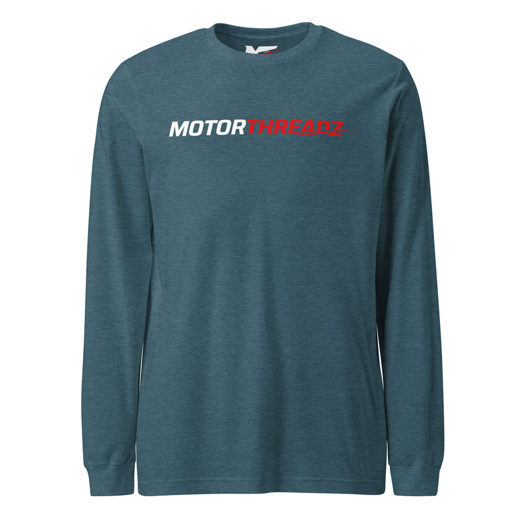 Motorthreadz Core long sleeve t-shirt in Heather Deep Teal featuring the MotorThreadz logo at the front