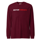 Motorthreadz Core long sleeve t-shirt in Maroon featuring the MotorThreadz logo at the front