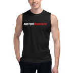 Motorthreadz Core muscle tank top in Black featuring the MotorThreadz logo at the front