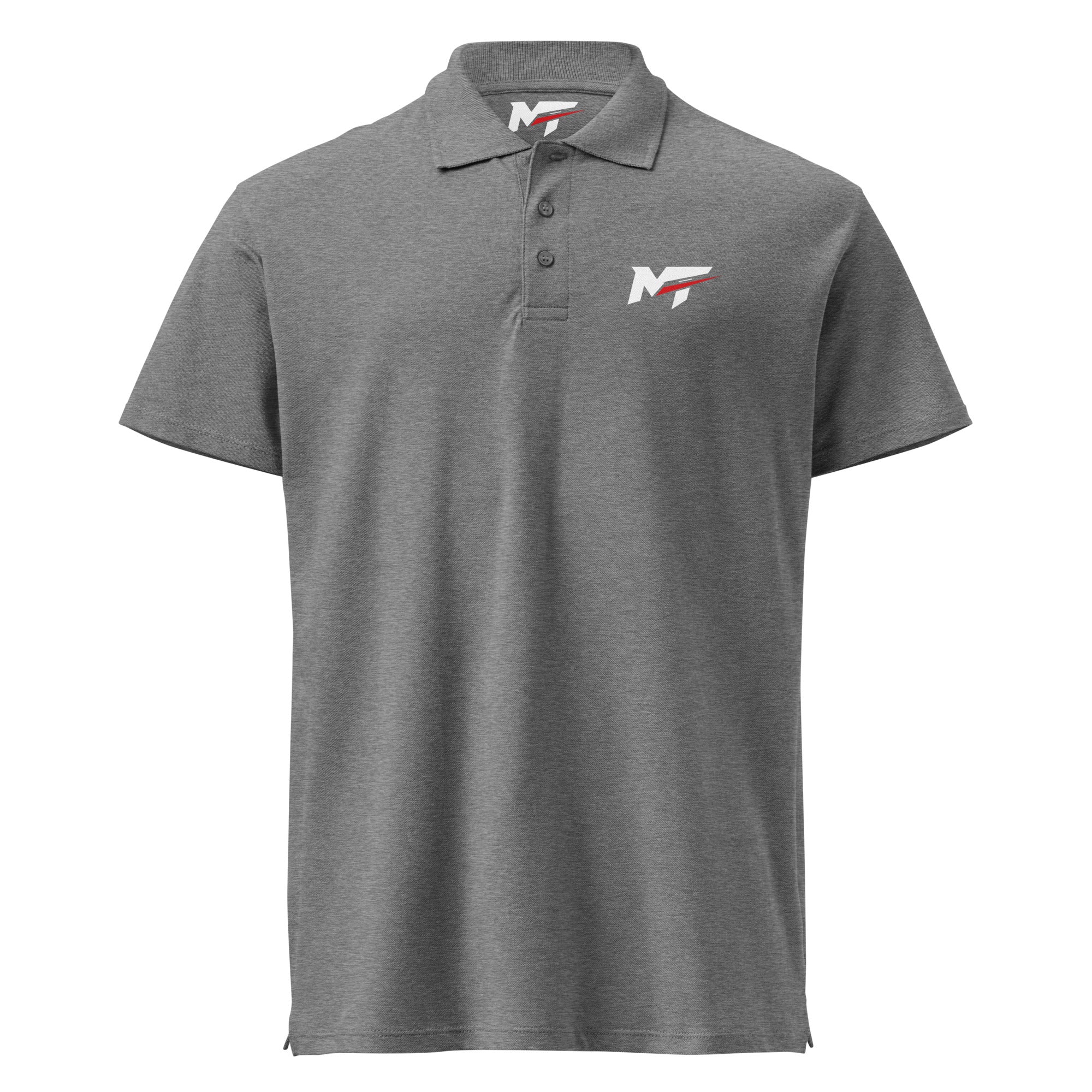 Motorthreadz Core polo shirt in Grey Melange featuring the MotorThreadz logo at the front