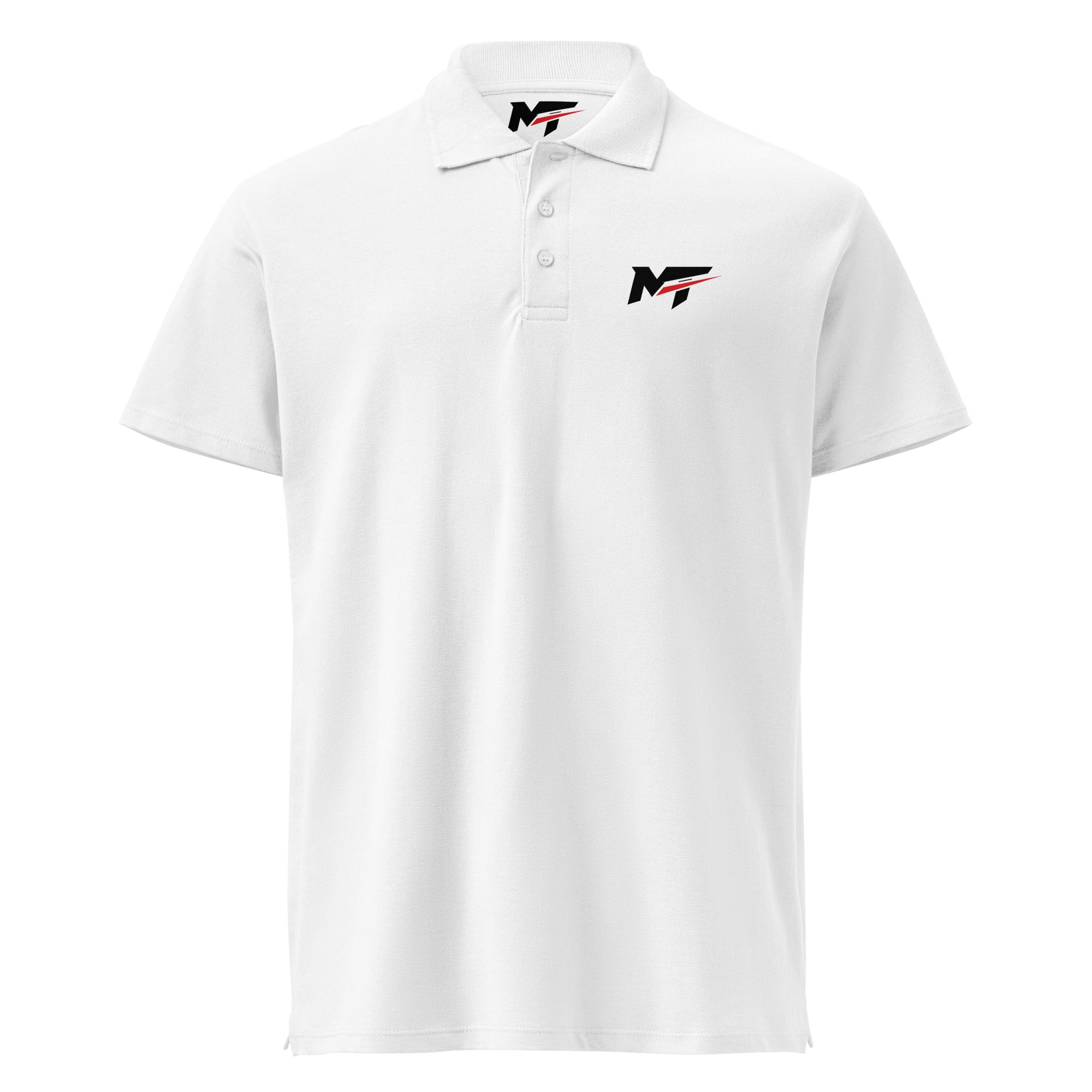 Motorthreadz Core polo shirt in White featuring the MotorThreadz logo at the front