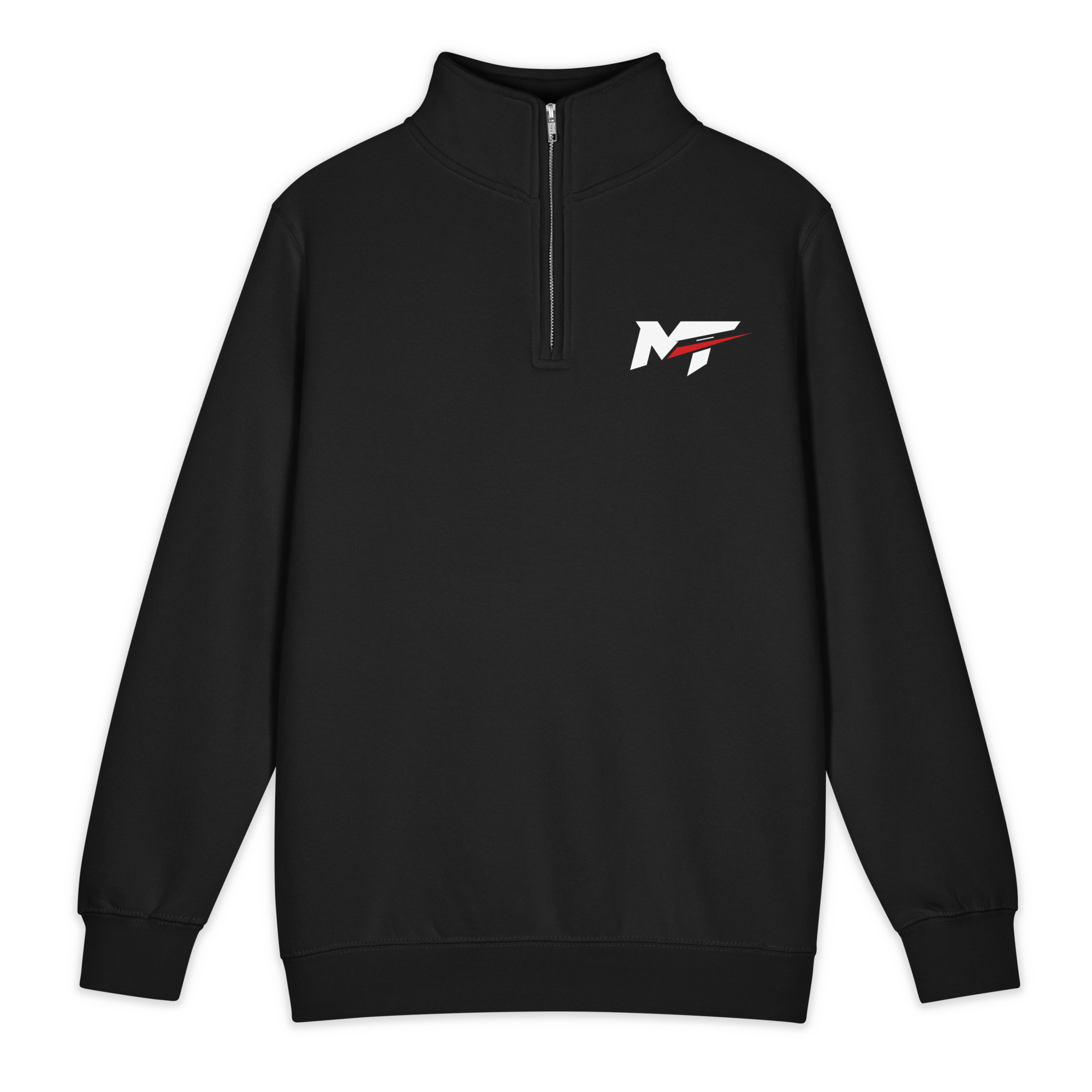 Motorthreadz Core quarter zip sweatshirt in Black featuring the MotorThreadz logo at the front