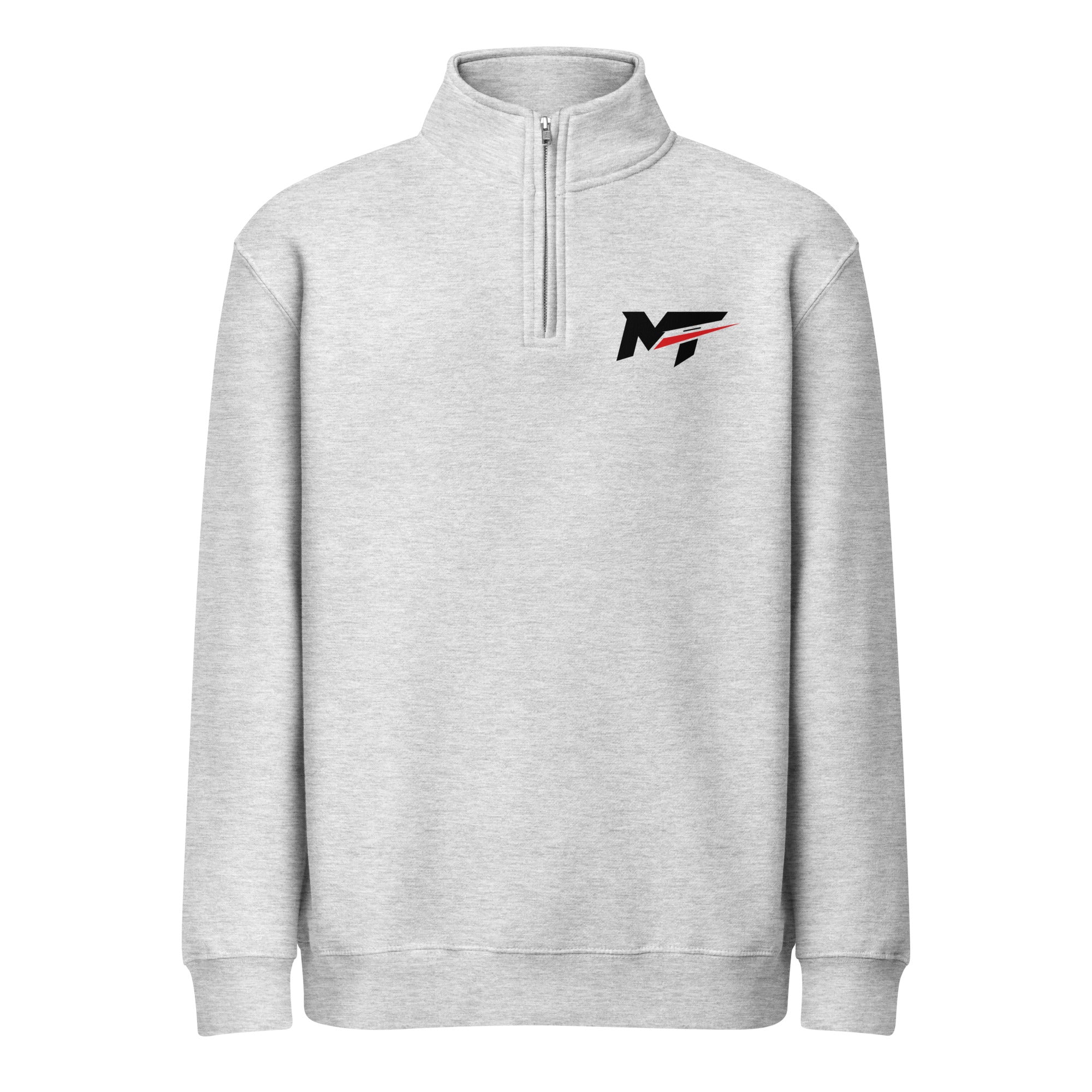 Motorthreadz Core quarter zip sweatshirt in Heather Grey featuring the MotorThreadz logo at the front