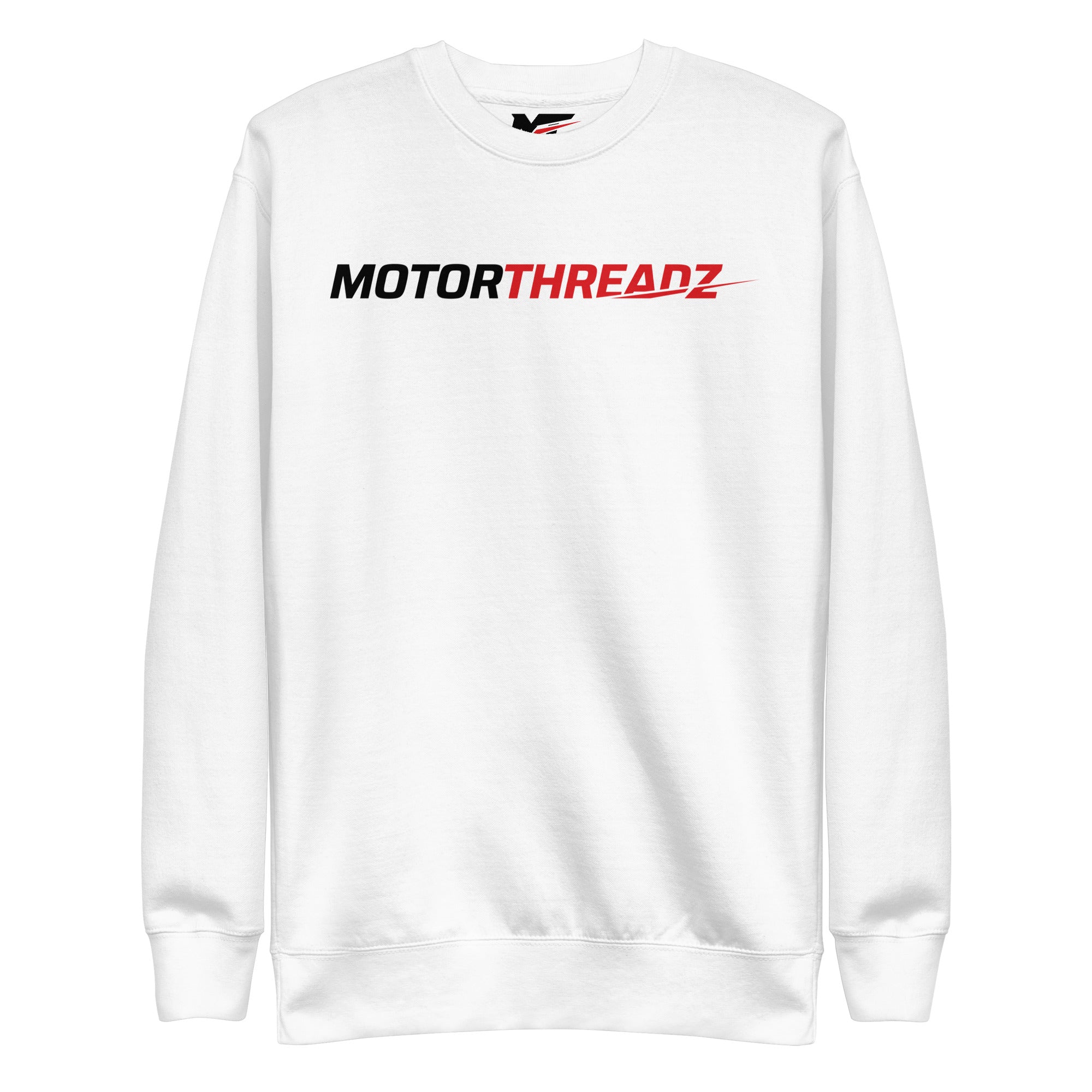 Motorthreadz Core sweatshirt in White featuring the MotorThreadz logo at the front