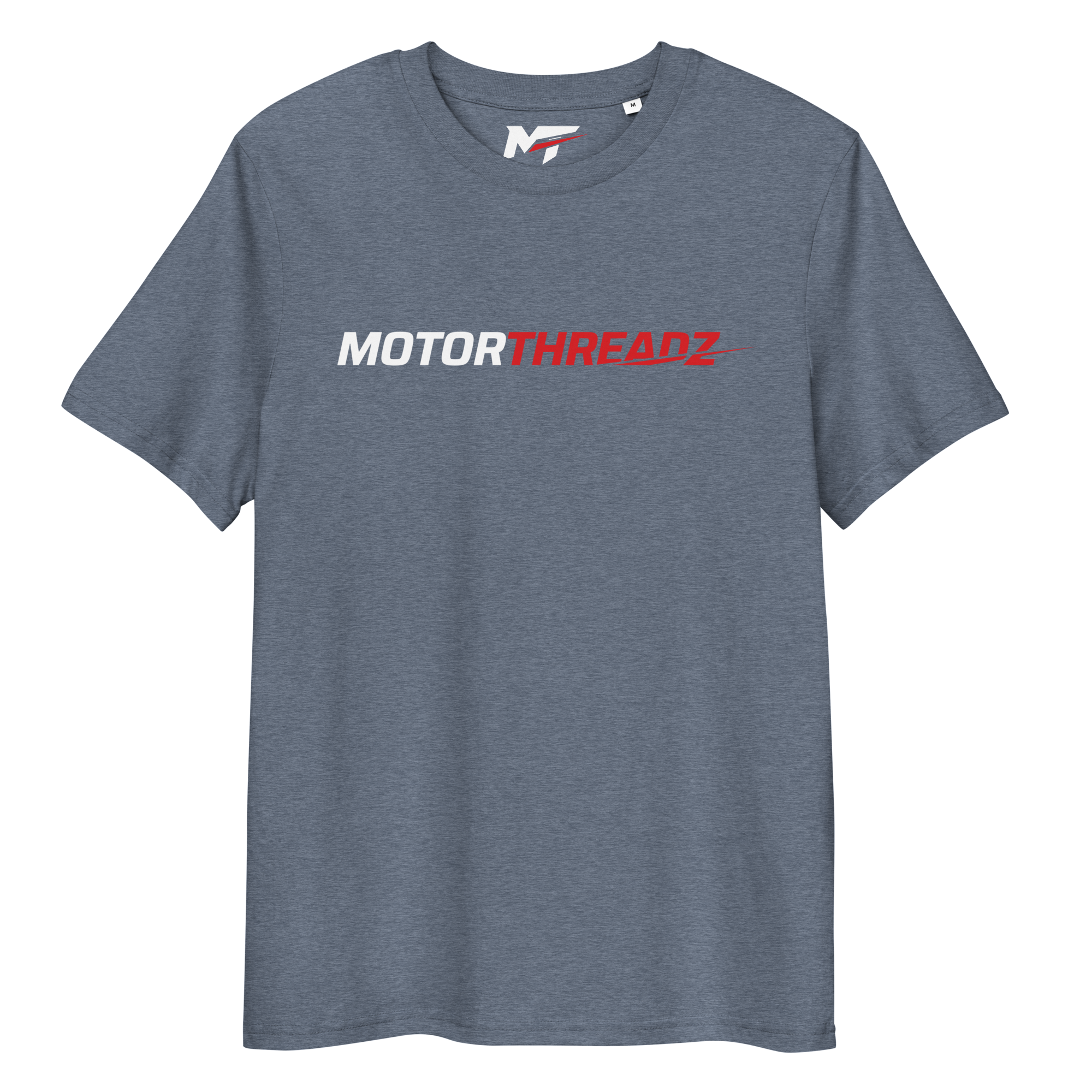 Motorthreadz Core t-shirt in Dark Heather Blue featuring the MotorThreadz logo at the front
