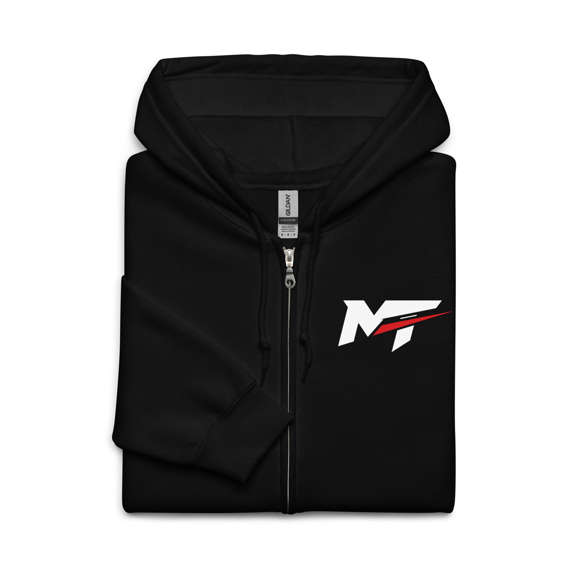 Motorthreadz Core zip hoodie in Black featuring the MotorThreadz logo at the front