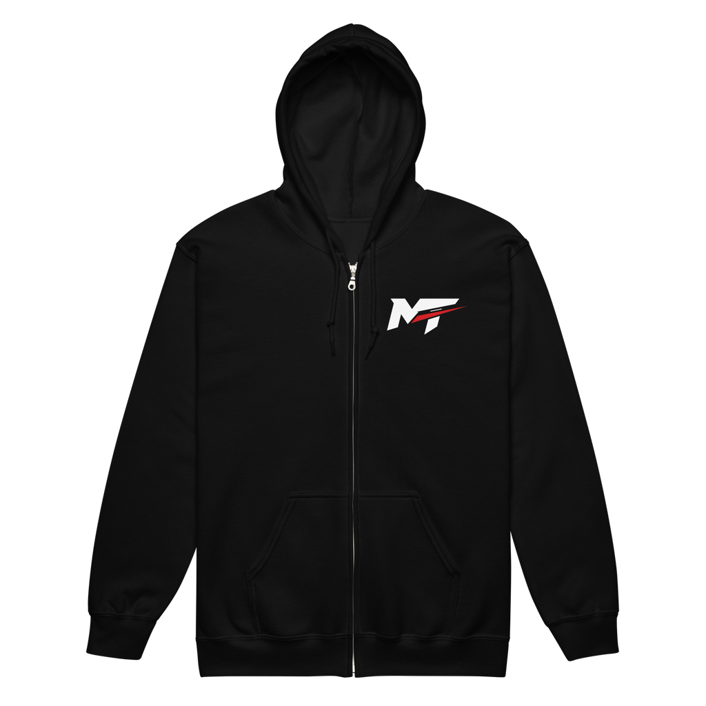 Motorthreadz Core zip hoodie in Black featuring the MotorThreadz logo at the front