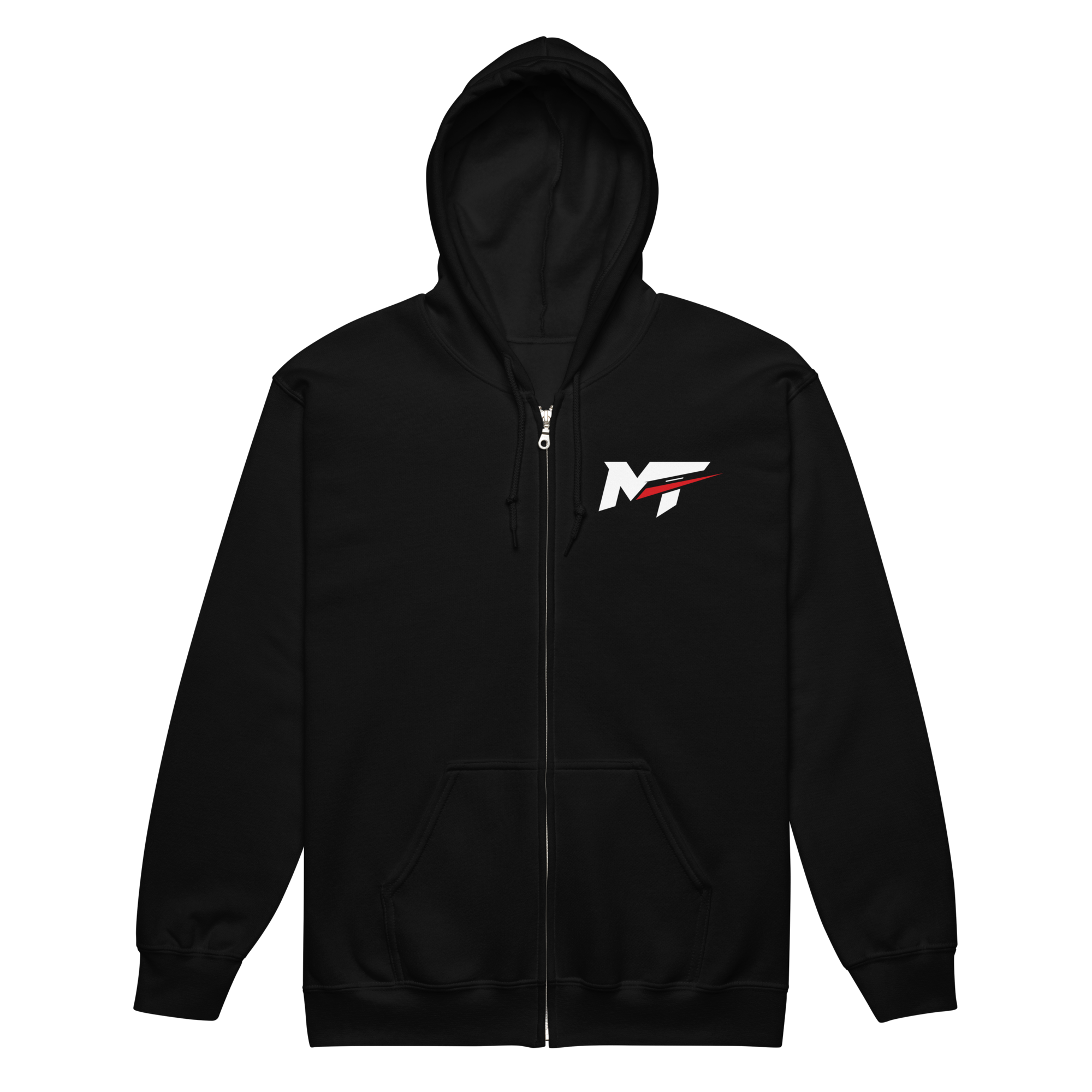 Motorthreadz Core zip hoodie in Black featuring the MotorThreadz logo at the front