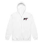 Motorthreadz Core zip hoodie in White featuring the MotorThreadz logo at the front