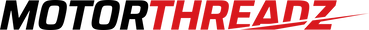 Motorthreadz logo with black and red text on a white background