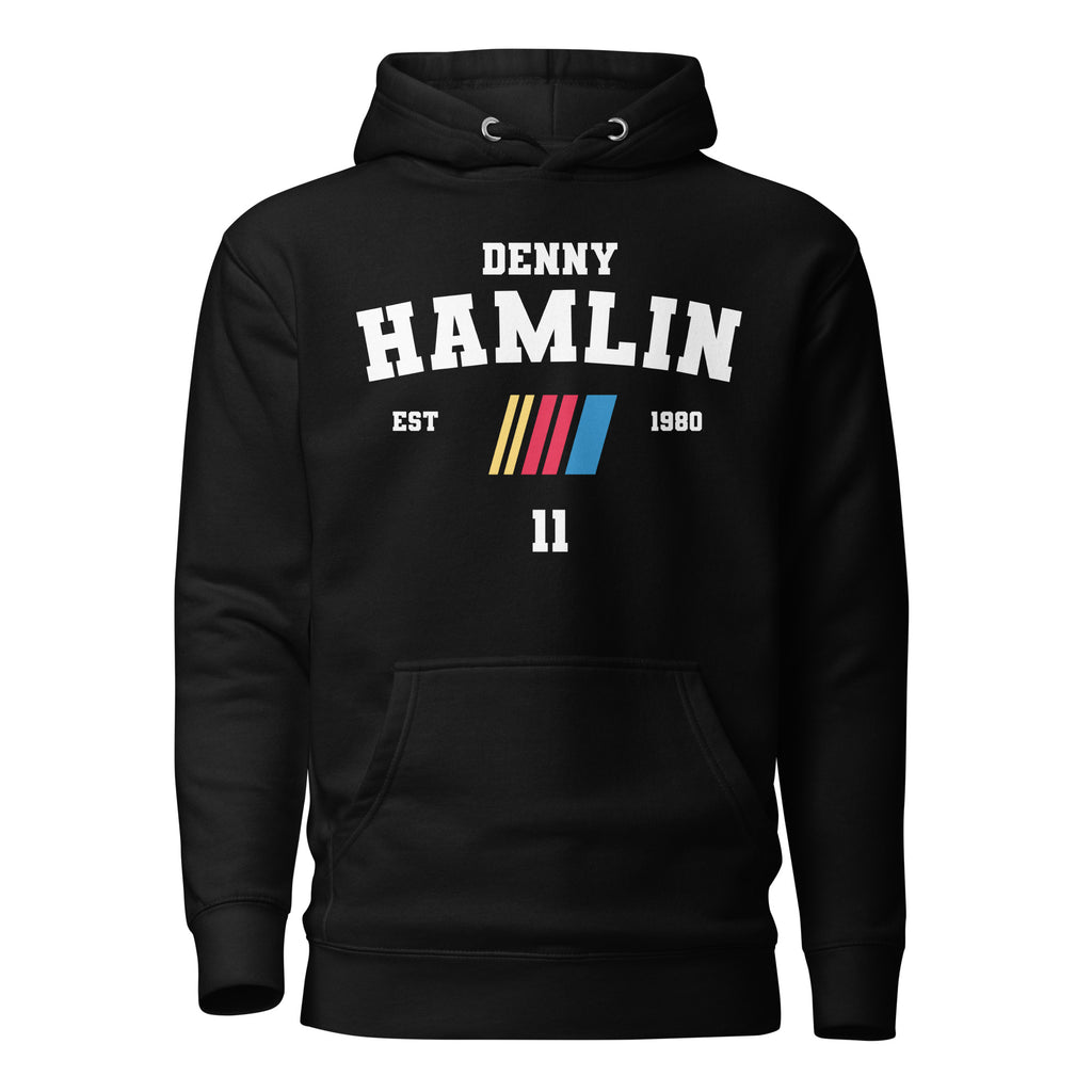 Motorthreadz Denny Hamlin Nascar hoodie in Black featuring a racing inspired graphic design