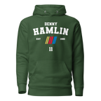 Motorthreadz Denny Hamlin Nascar hoodie in Forest Green featuring a racing inspired graphic design