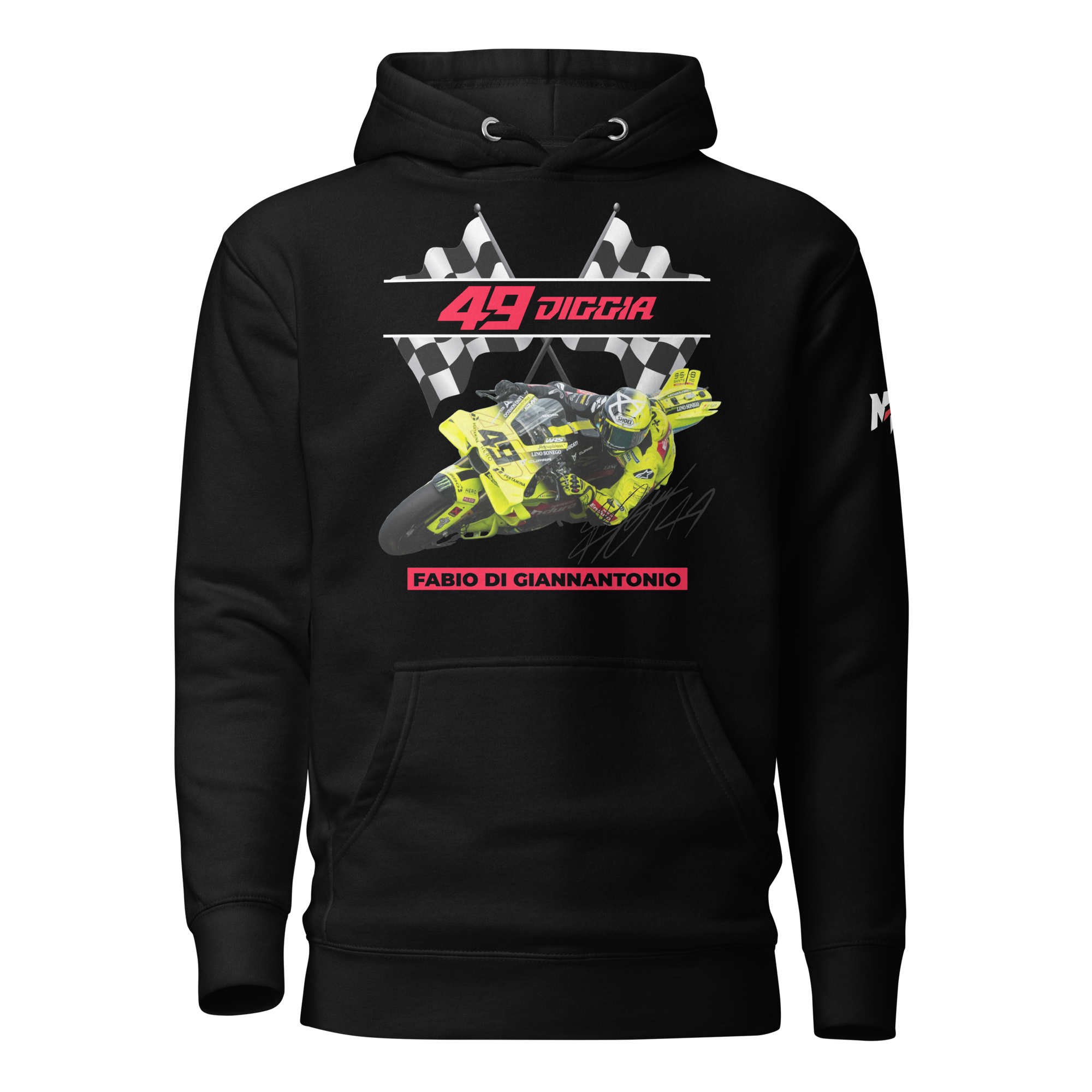 Motorthreadz Fabio Di Giannantonio Motogp hoodie in Black featuring a racing inspired graphic design