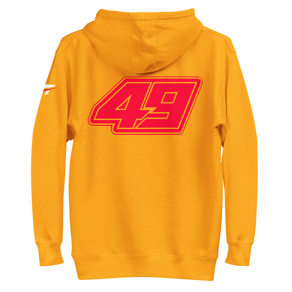 Motorthreadz Fabio Di Giannantonio Motogp hoodie in Team Gold featuring a racing inspired graphic design