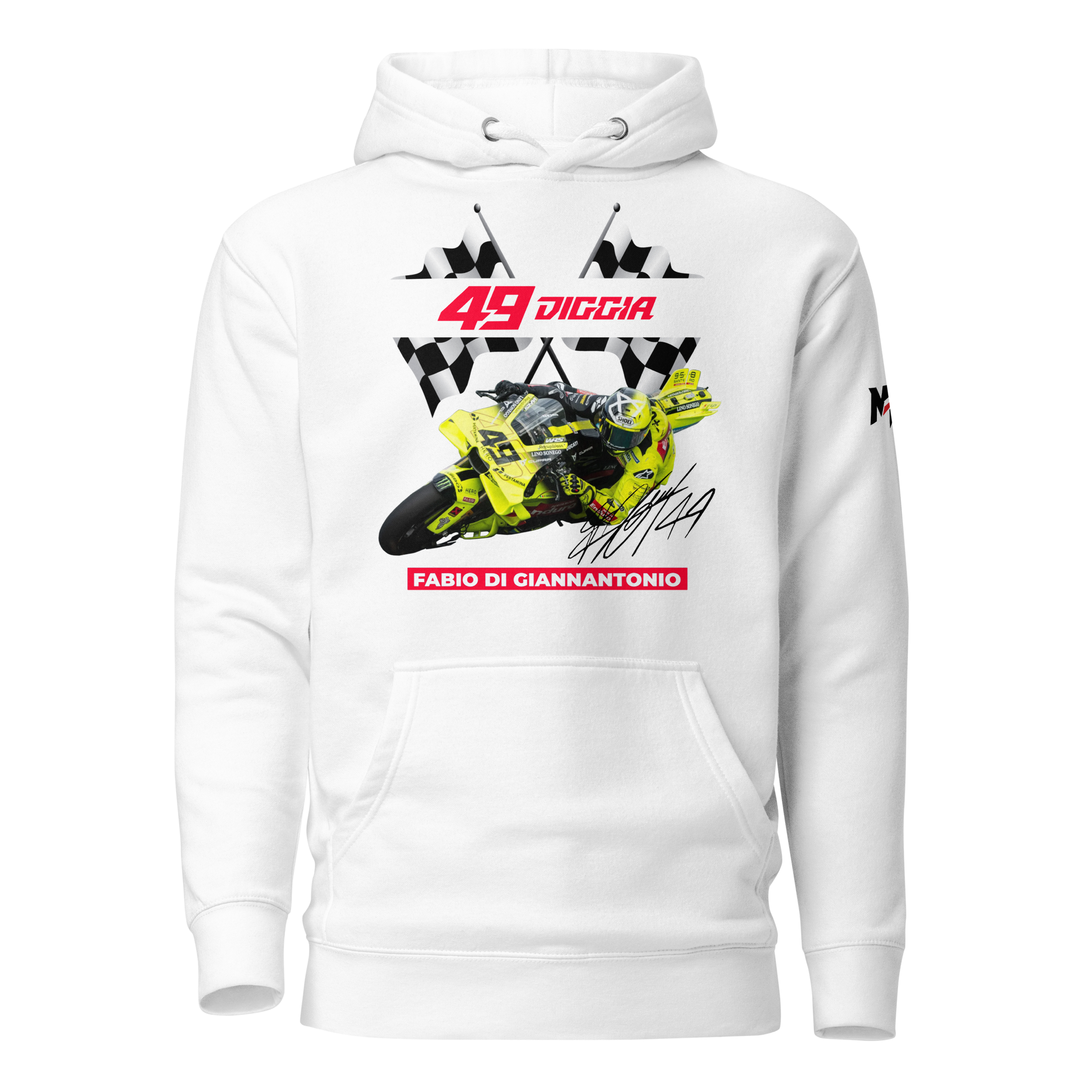 Motorthreadz Fabio Di Giannantonio Motogp hoodie in White featuring a racing inspired graphic design