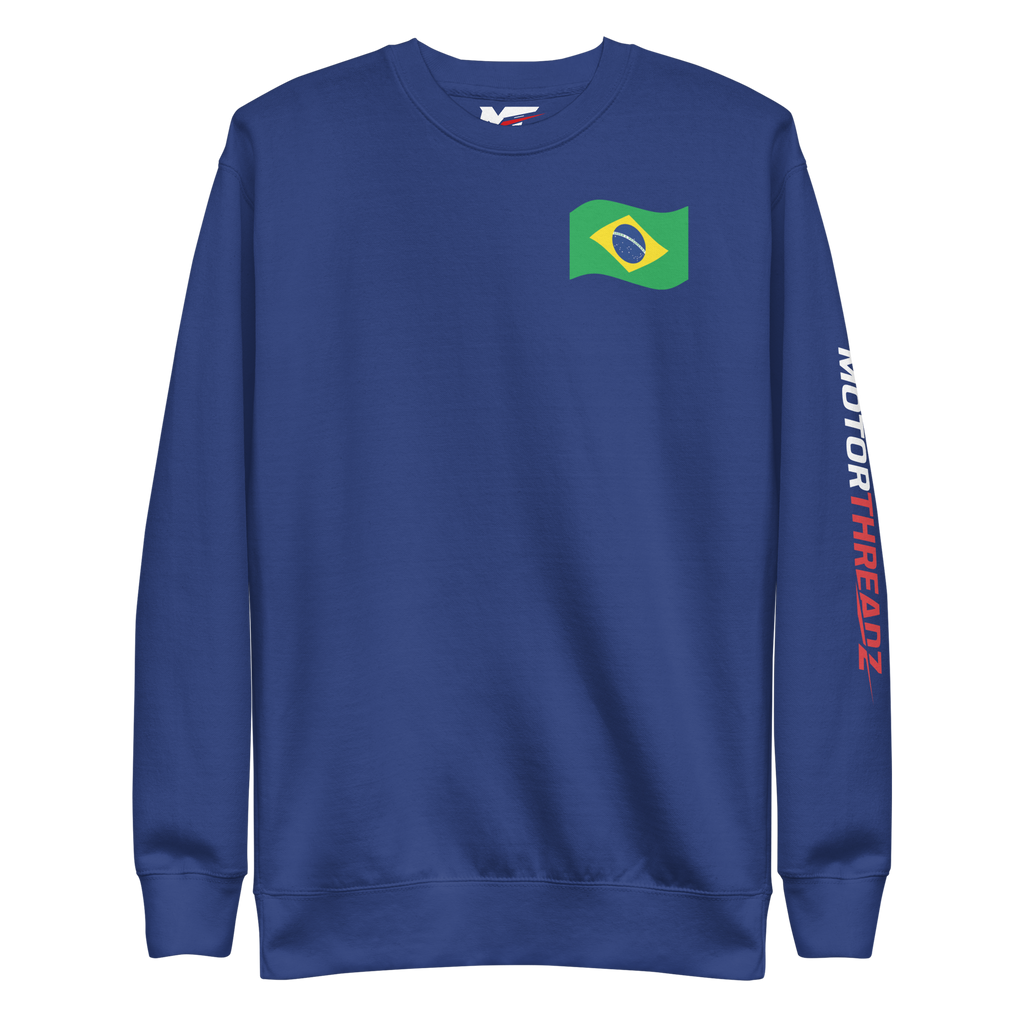 Motorthreadz Gabriel Bortoleto Formula1 sweatshirt in Team Royal featuring a racing inspired graphic design