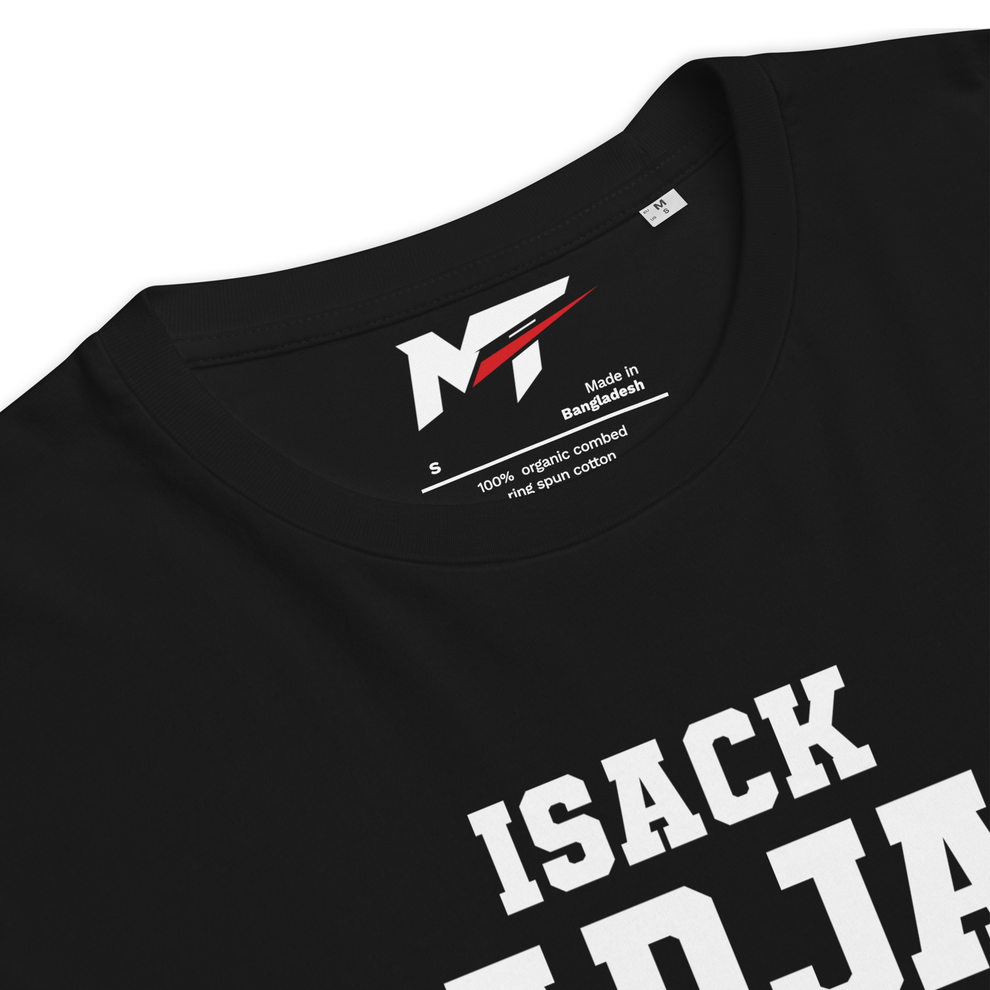 Motorthreadz Isack Hadjar Formula1 t-shirt in Black featuring a racing inspired graphic design
