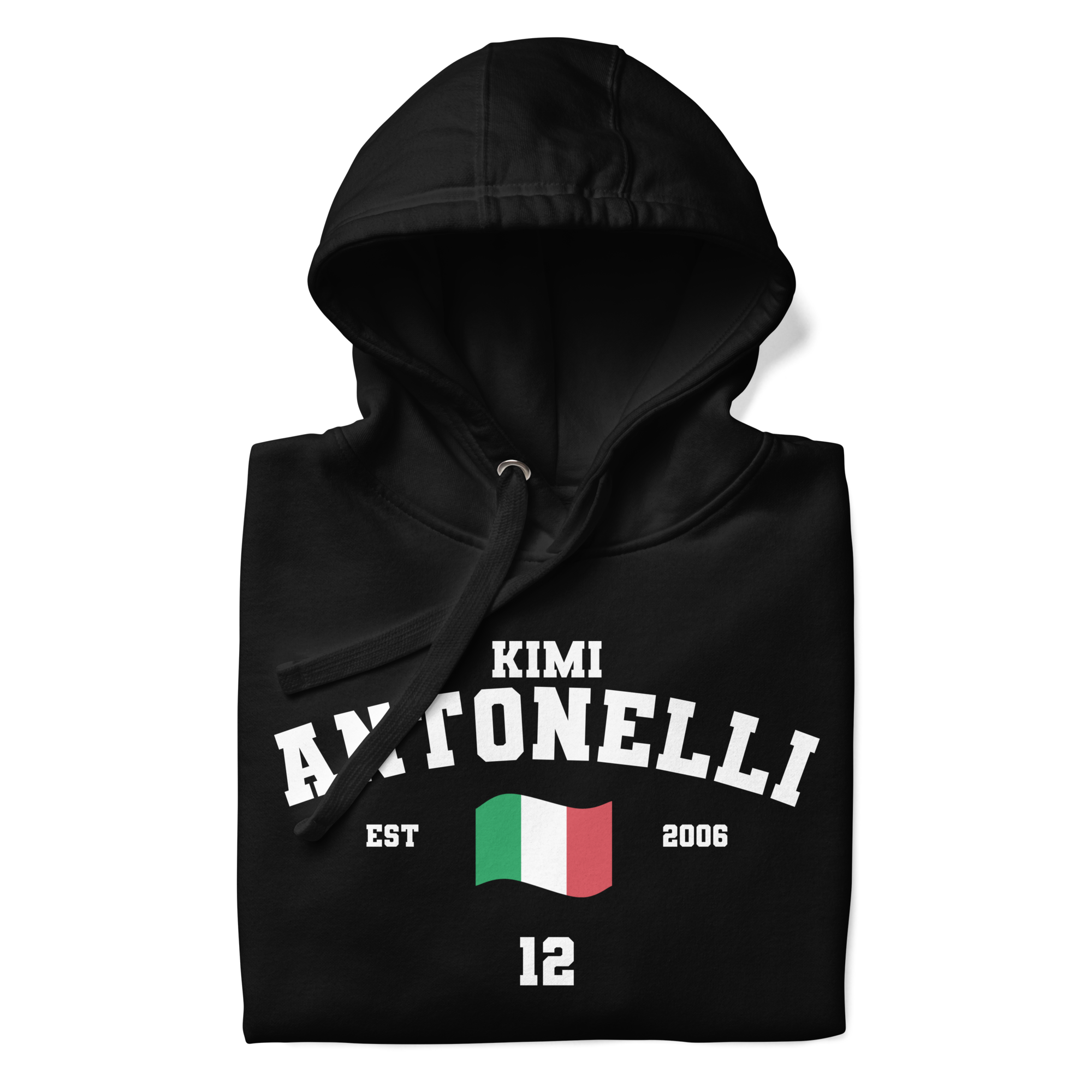 Motorthreadz Kimi Antonelli Formula1 hoodie in Black featuring a racing inspired graphic design
