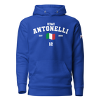Motorthreadz Kimi Antonelli Formula1 hoodie in Team Royal featuring a racing inspired graphic design