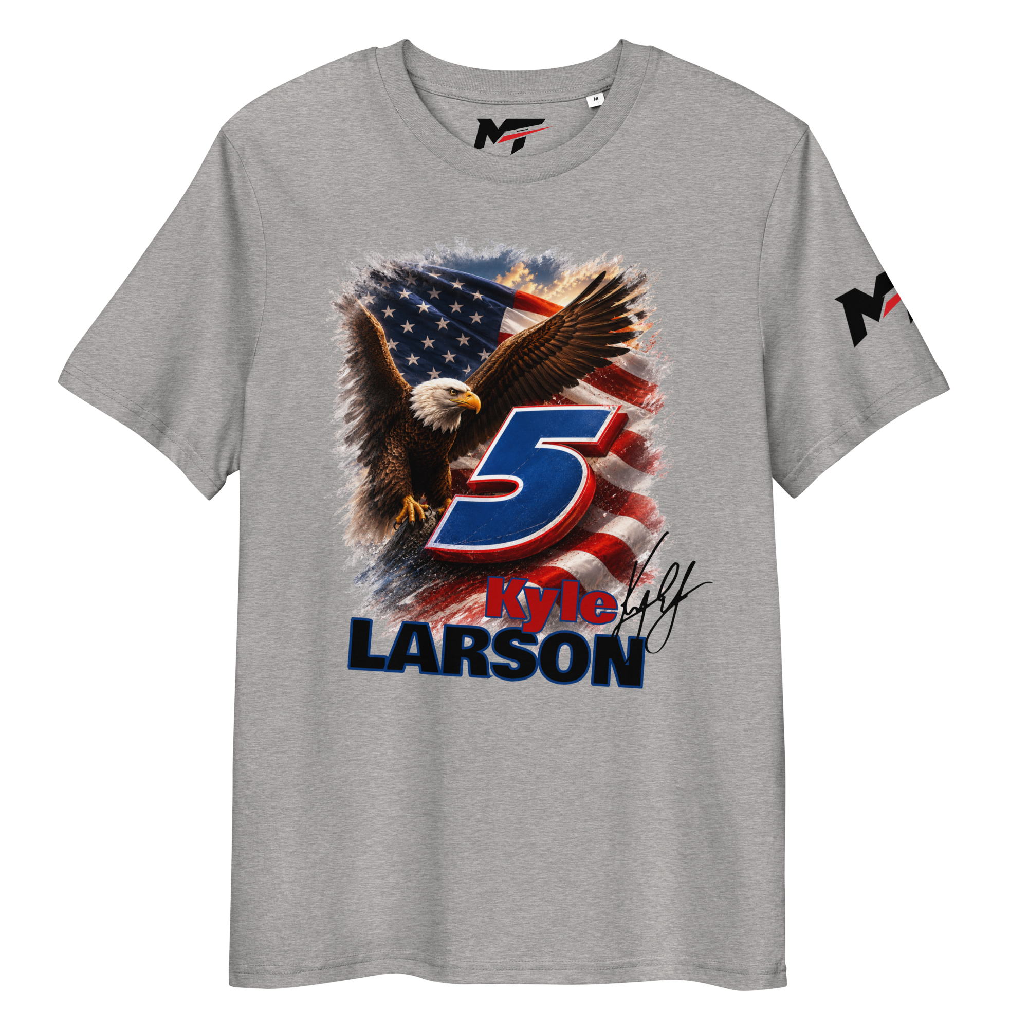 Motorthreadz Kyle Larson Nascar t-shirt in Heather Grey featuring a racing inspired graphic design