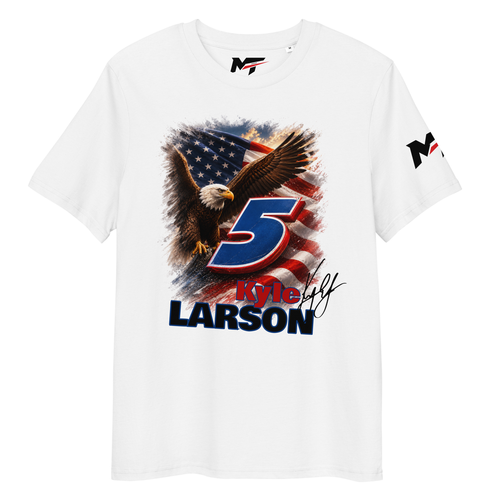 Motorthreadz Kyle Larson Nascar t-shirt in White featuring a racing inspired graphic design