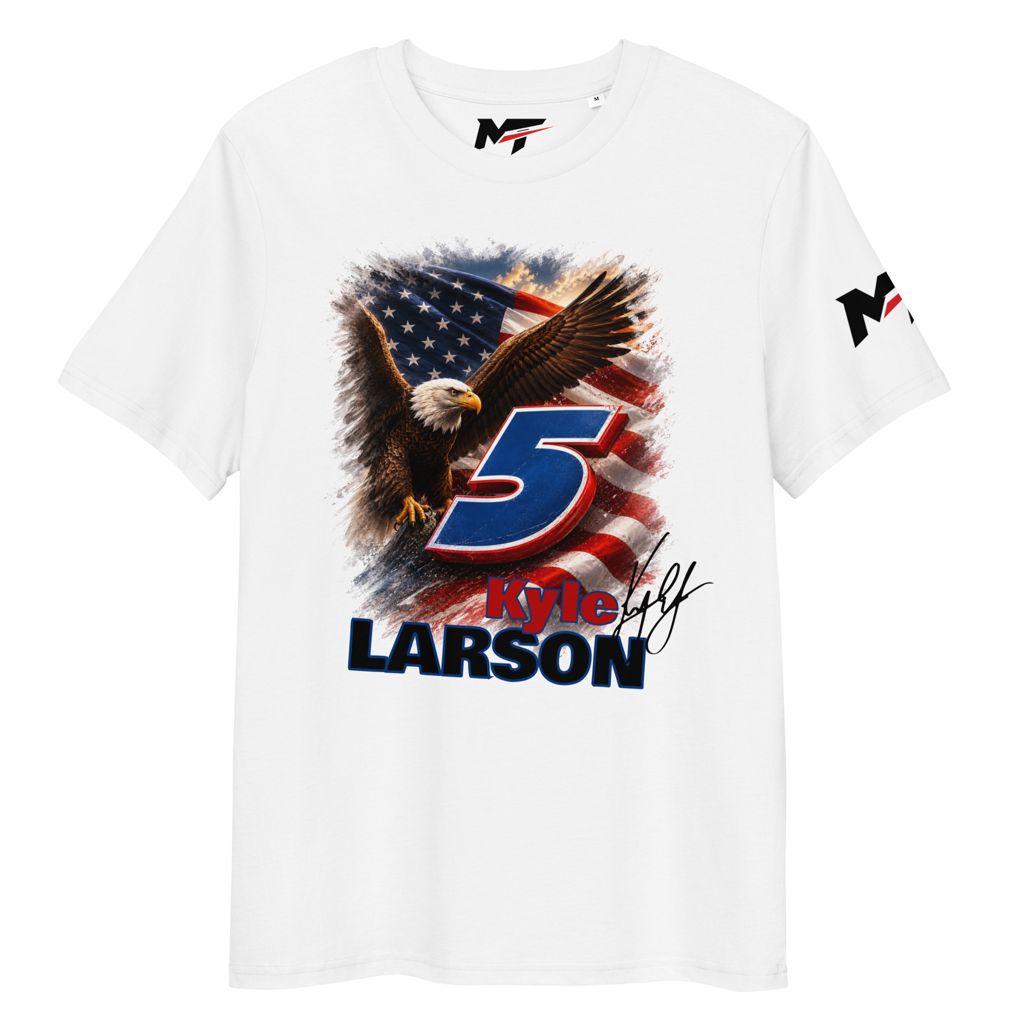 Motorthreadz Kyle Larson Nascar t-shirt in White featuring a racing inspired graphic design