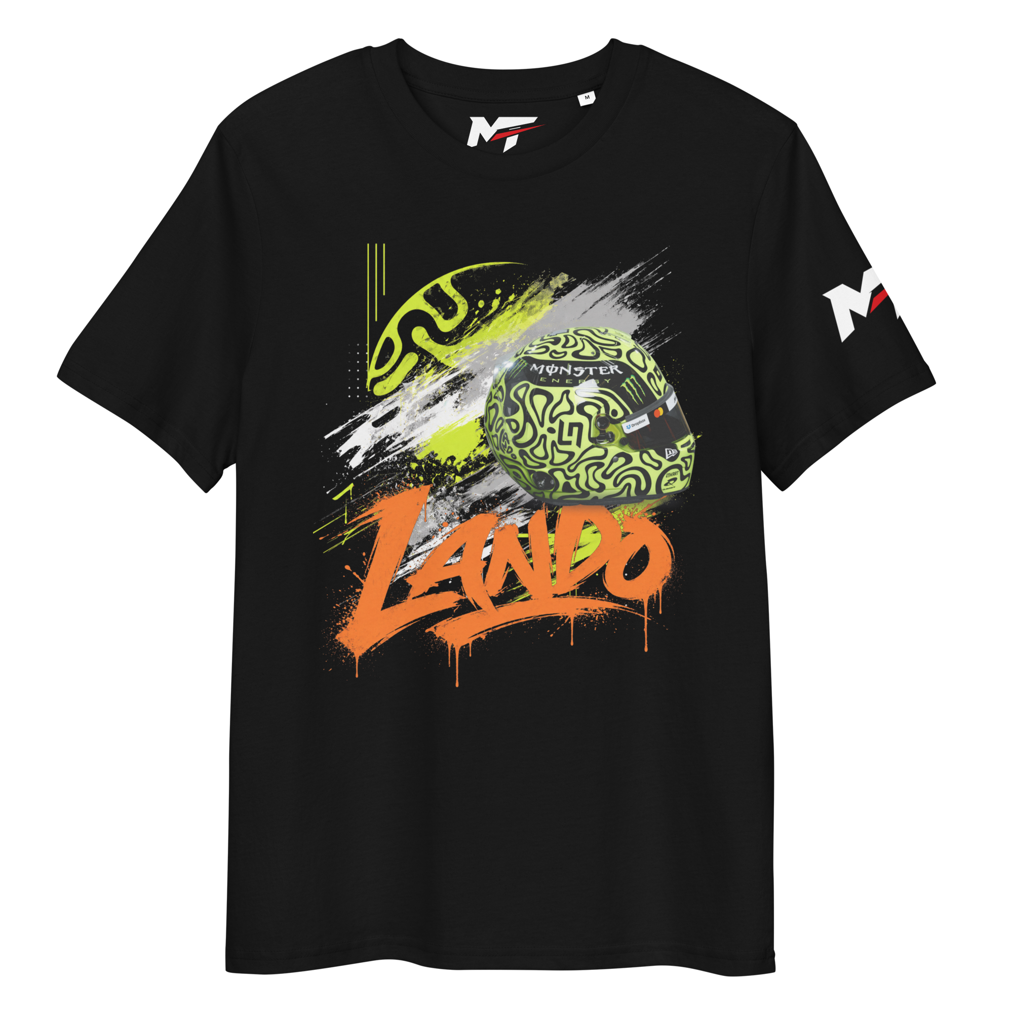 Motorthreadz Lando Norris Formula1 t-shirt in Black featuring a racing inspired graphic design